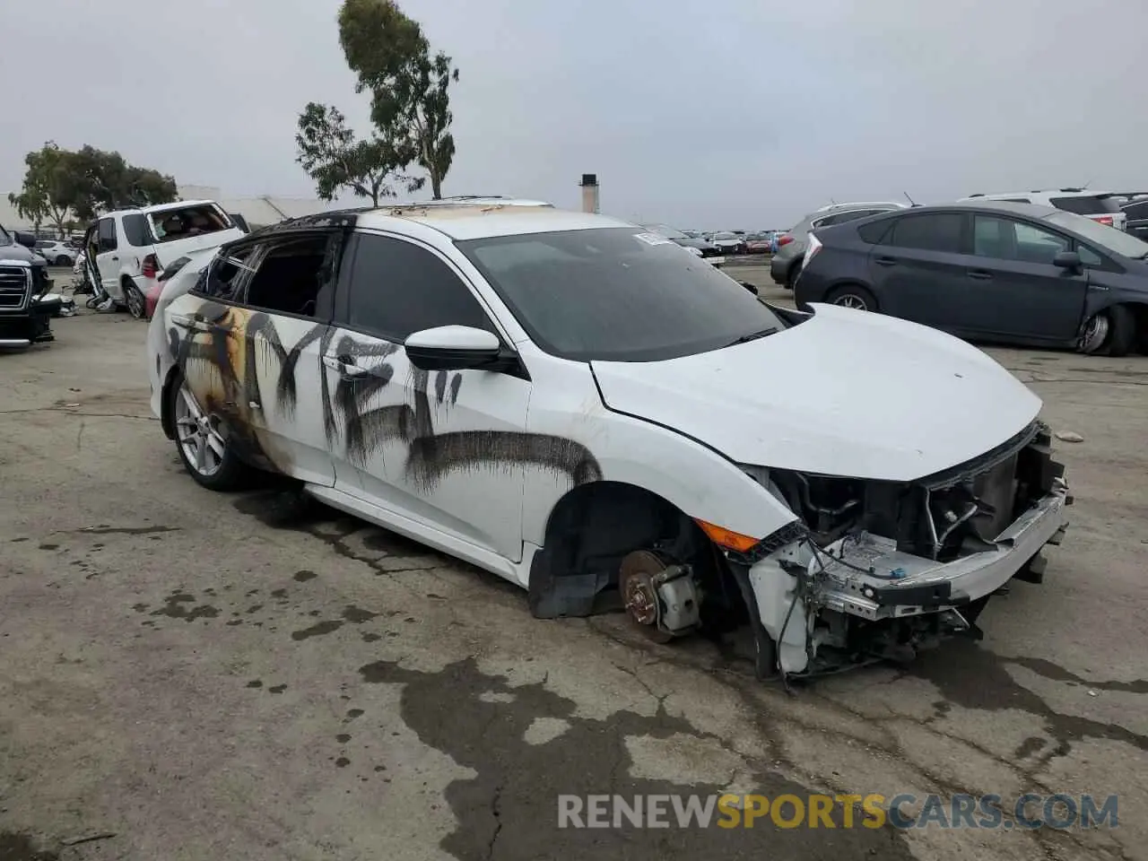 4 fotografías del automóvil dañado 19XFC2F87KE205612 HONDA CIVIC 2019