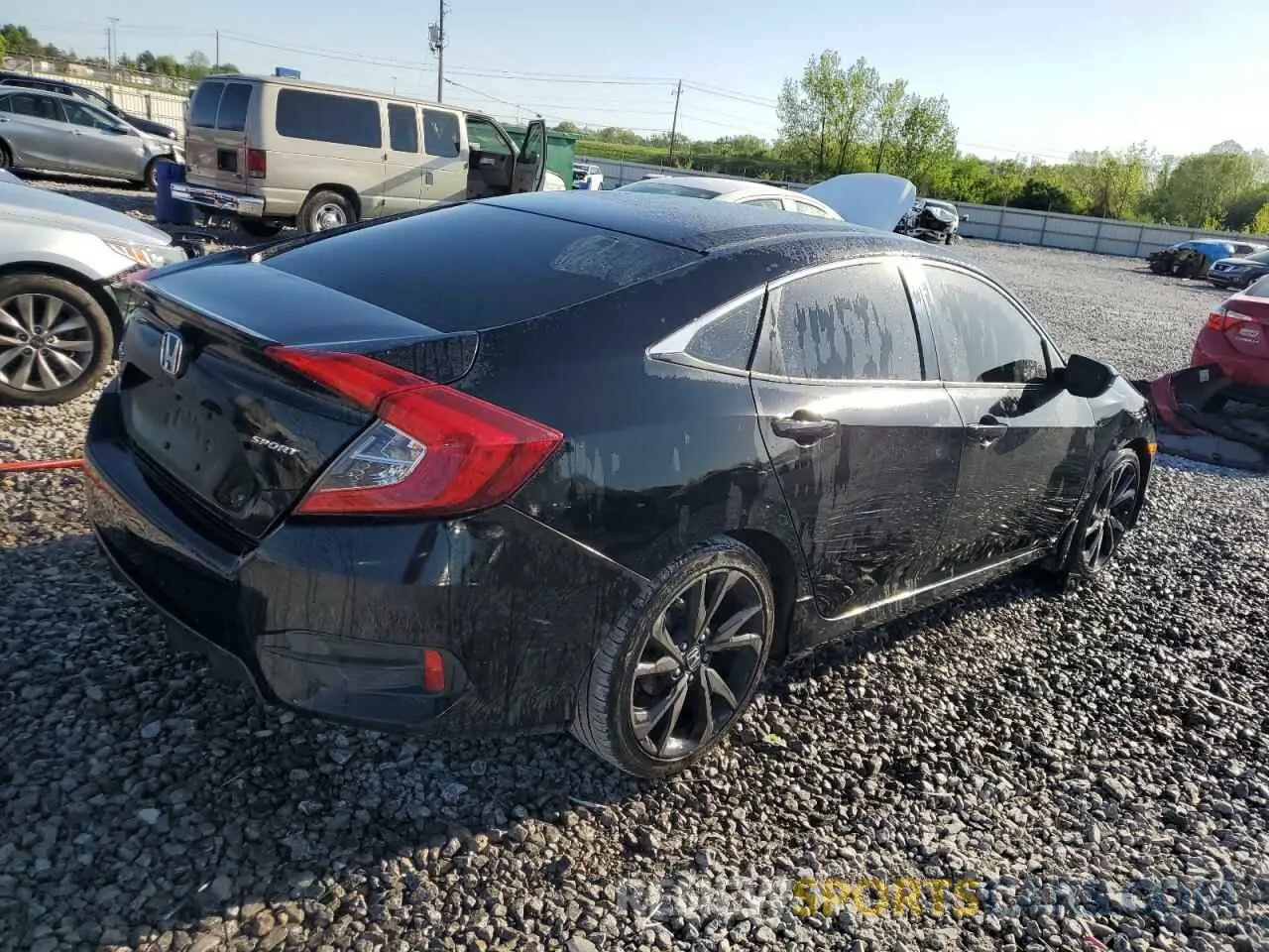 3 fotografías del automóvil dañado 19XFC2F88KE015317 HONDA CIVIC 2019