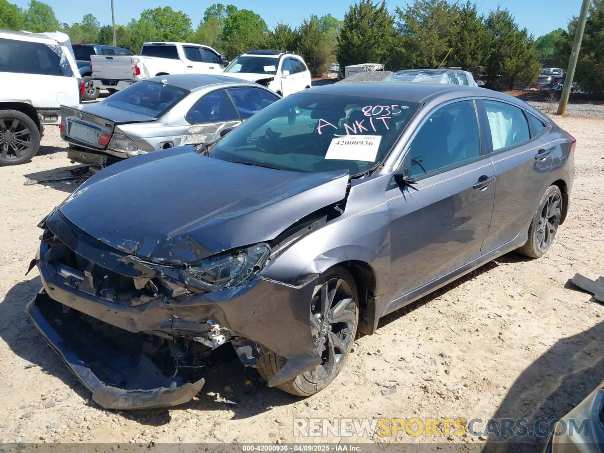 2 fotografías del automóvil dañado 19XFC2F88KE028035 HONDA CIVIC 2019