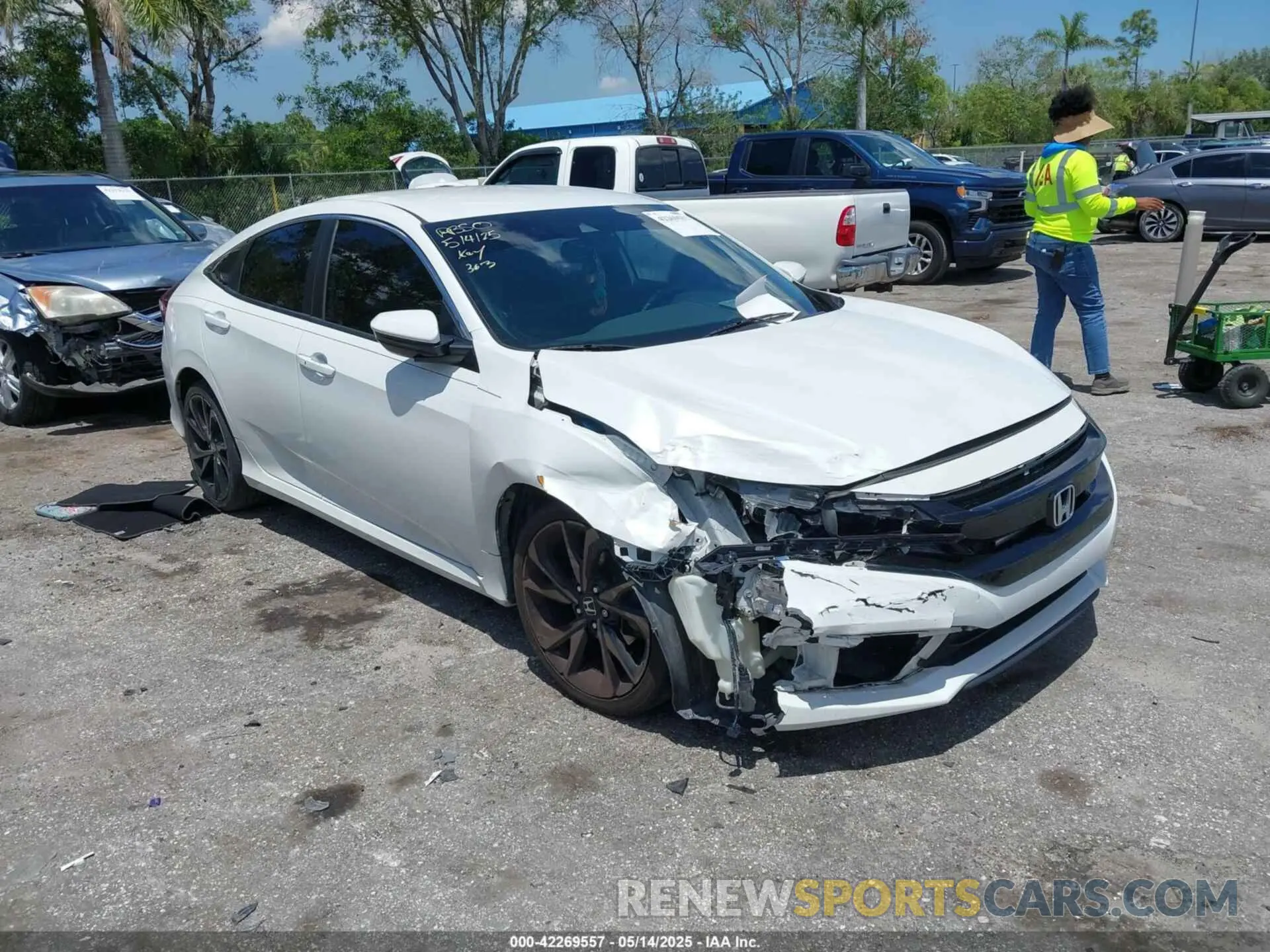 1 fotografías del automóvil dañado 19XFC2F88KE047720 HONDA CIVIC 2019