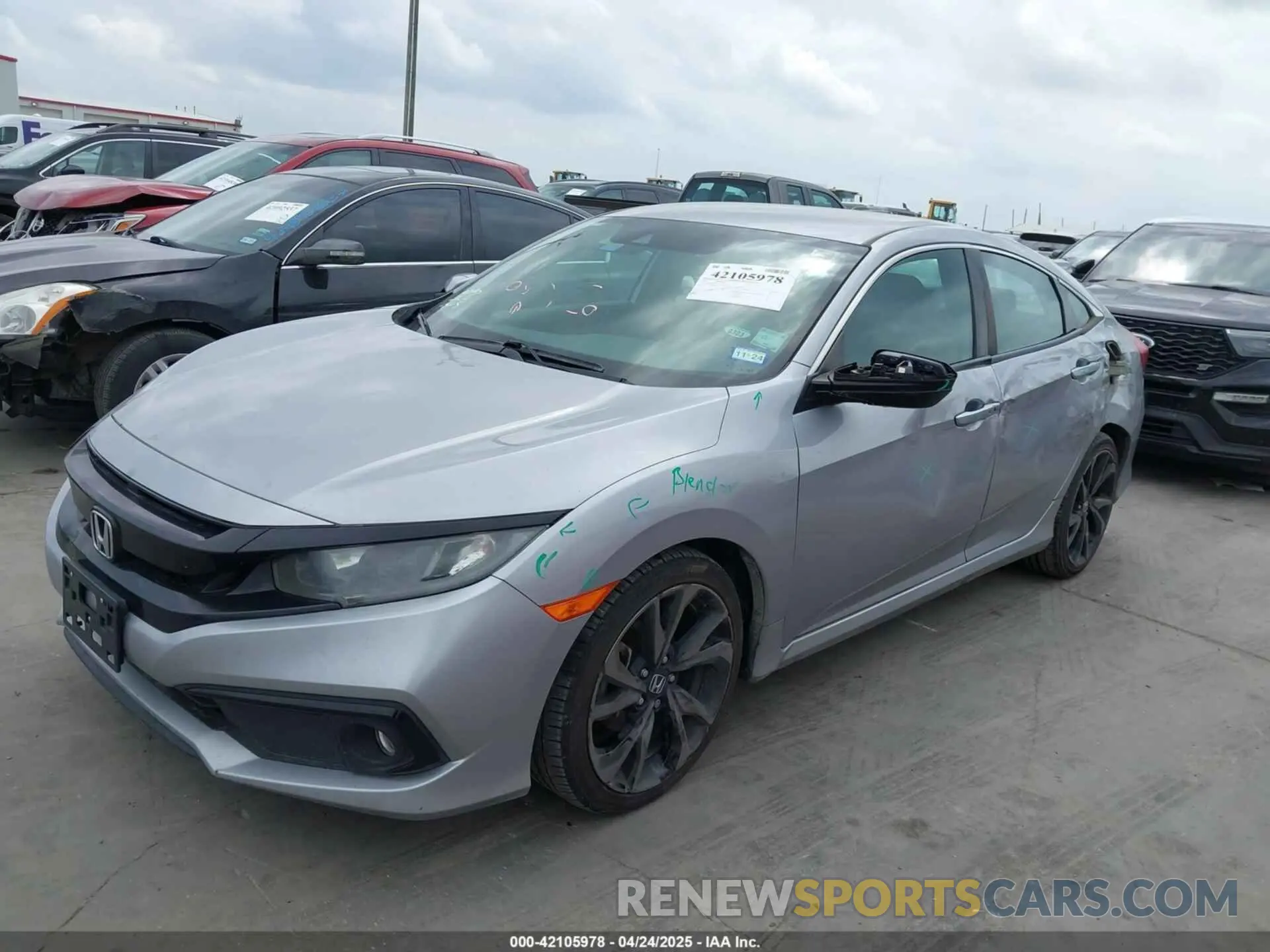 2 fotografías del automóvil dañado 19XFC2F8XKE012175 HONDA CIVIC 2019