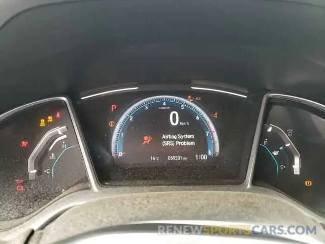 9 fotografías del automóvil dañado 2HGFC1F90KH100614 HONDA CIVIC 2019