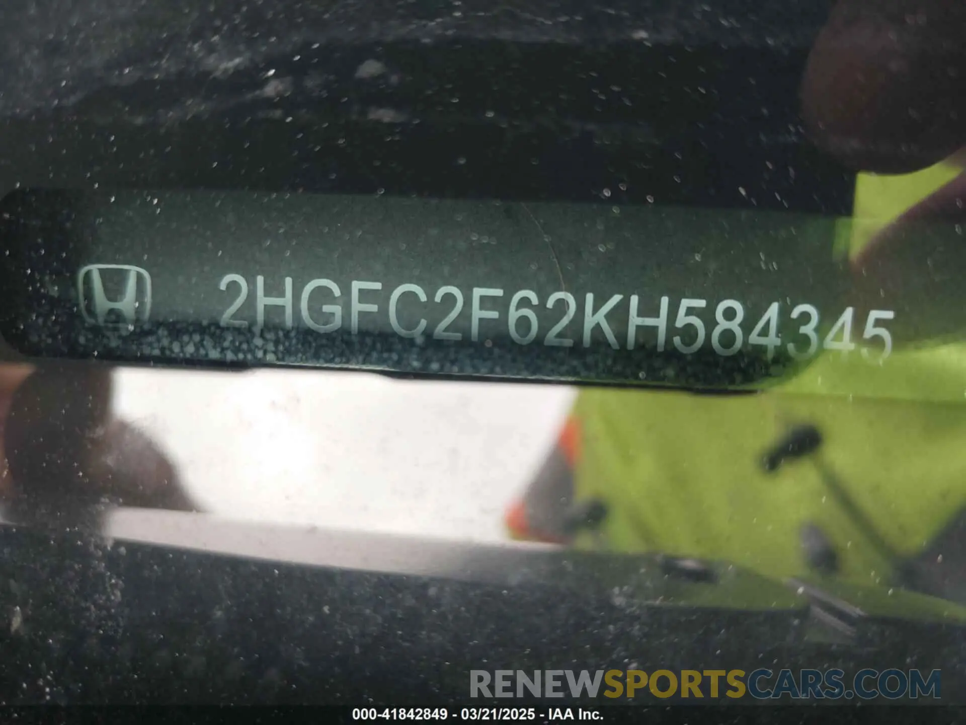 9 fotografías del automóvil dañado 2HGFC2F62KH584345 HONDA CIVIC 2019