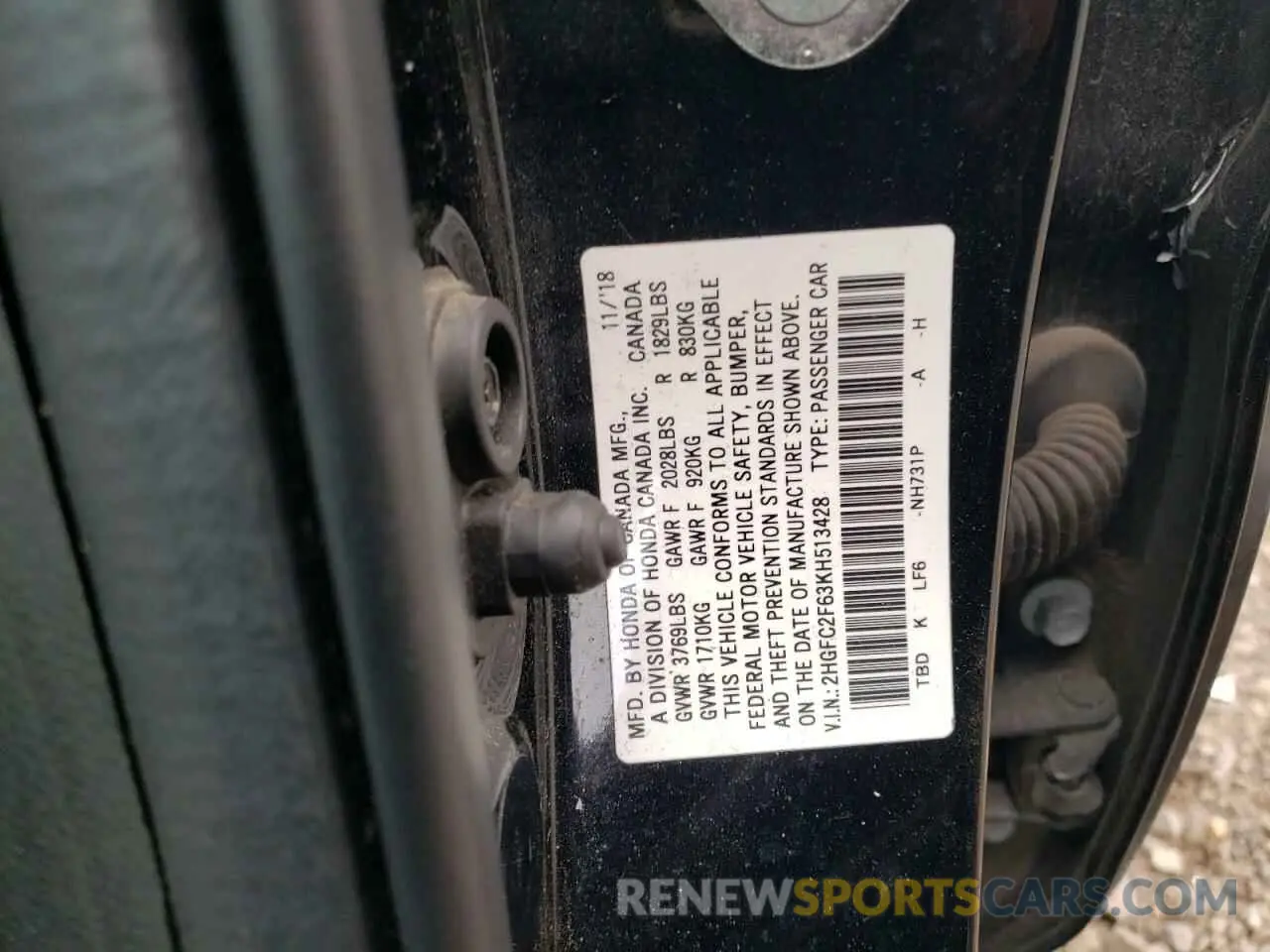14 fotografías del automóvil dañado 2HGFC2F63KH513428 HONDA CIVIC 2019