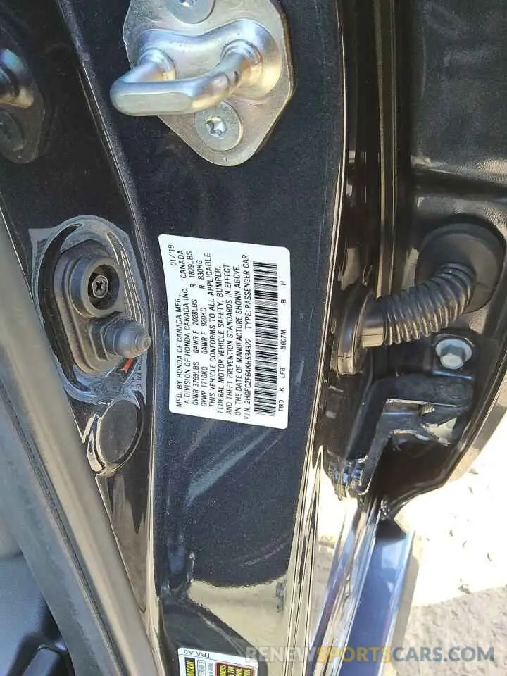 12 fotografías del automóvil dañado 2HGFC2F64KH534322 HONDA CIVIC 2019