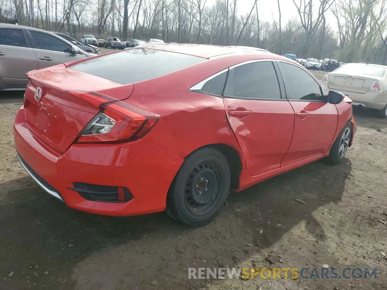 3 fotografías del automóvil dañado 2HGFC2F65KH581715 HONDA CIVIC 2019