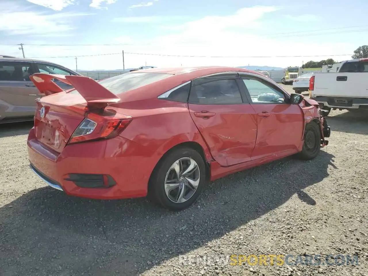 3 fotografías del automóvil dañado 2HGFC2F69KH547342 HONDA CIVIC 2019