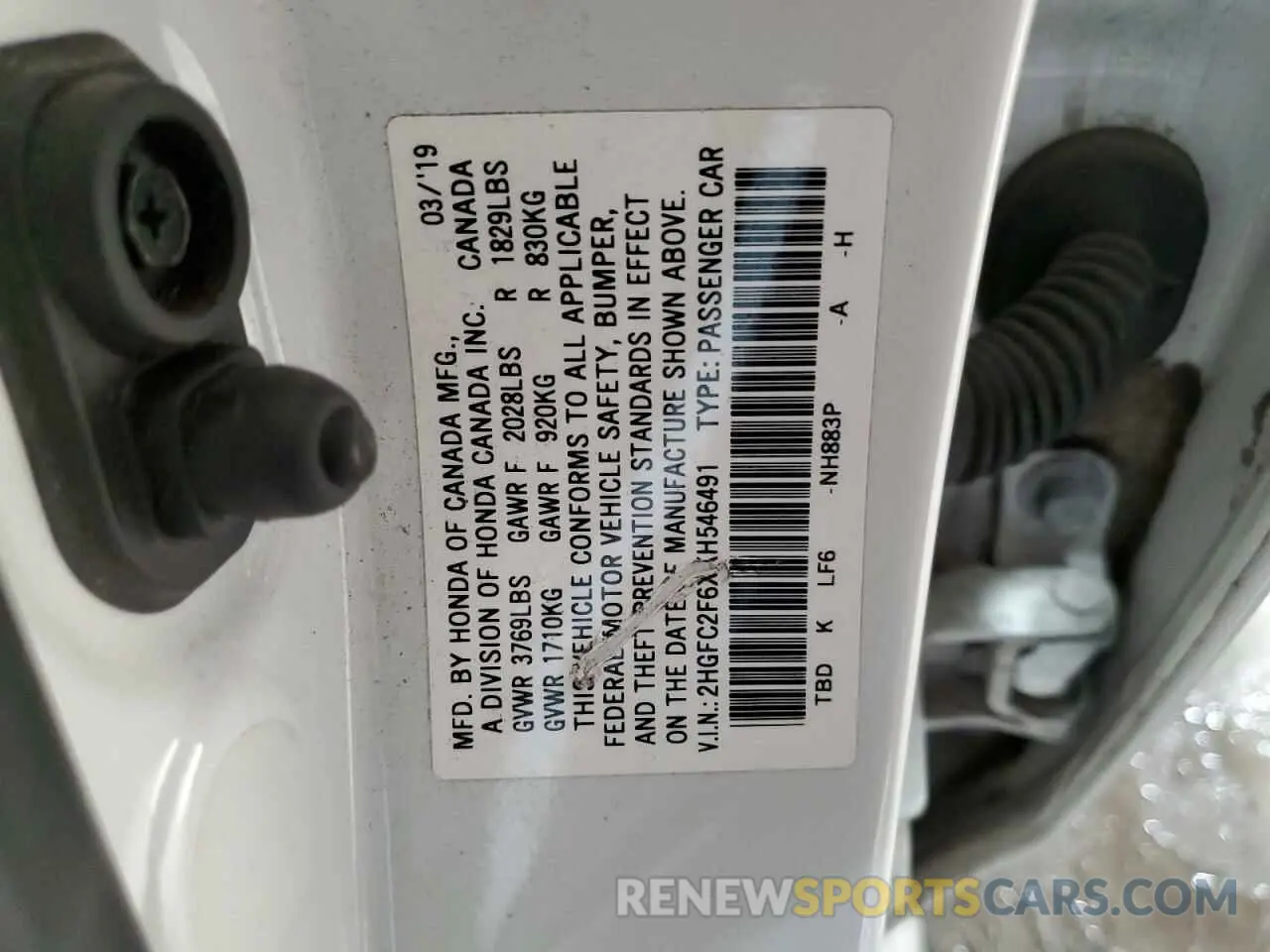 12 fotografías del automóvil dañado 2HGFC2F6XKH546491 HONDA CIVIC 2019