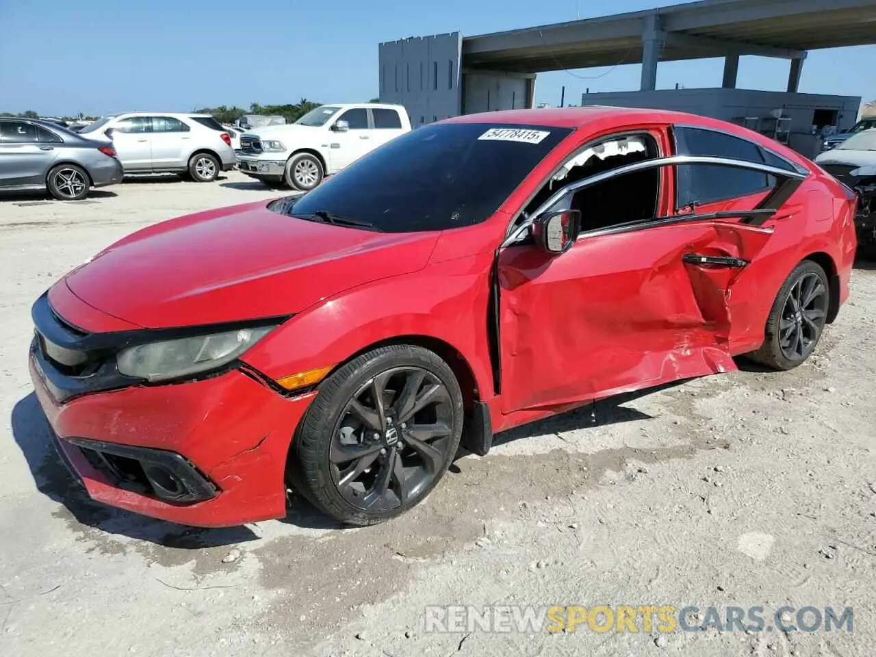 1 fotografías del automóvil dañado 2HGFC2F83KH501409 HONDA CIVIC 2019