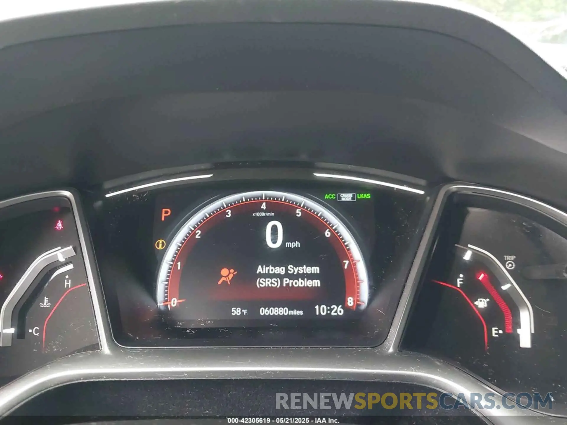7 fotografías del automóvil dañado 2HGFC2F86KH517880 HONDA CIVIC 2019