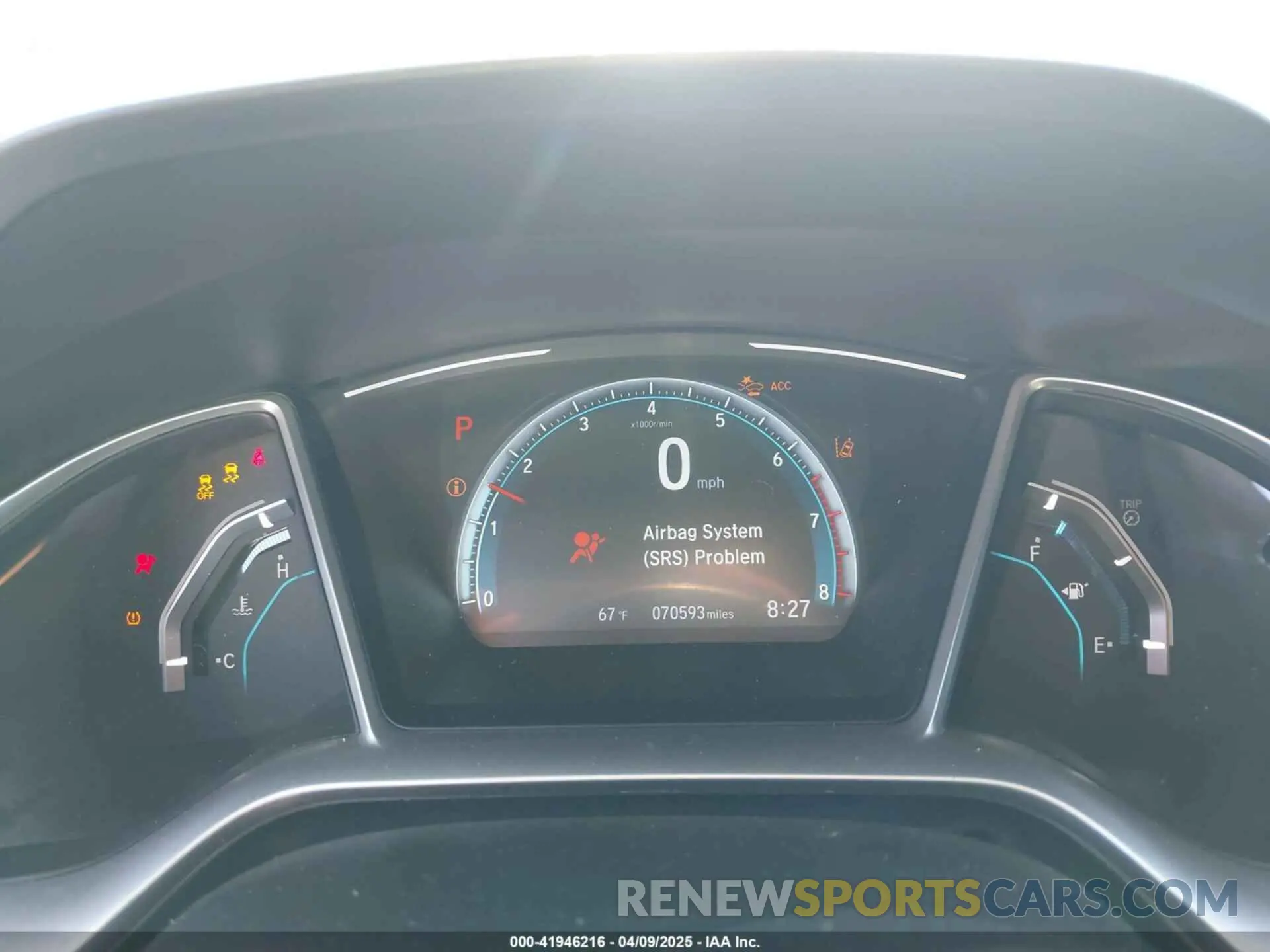 7 fotografías del automóvil dañado 2HGFC3B38KH357484 HONDA CIVIC 2019