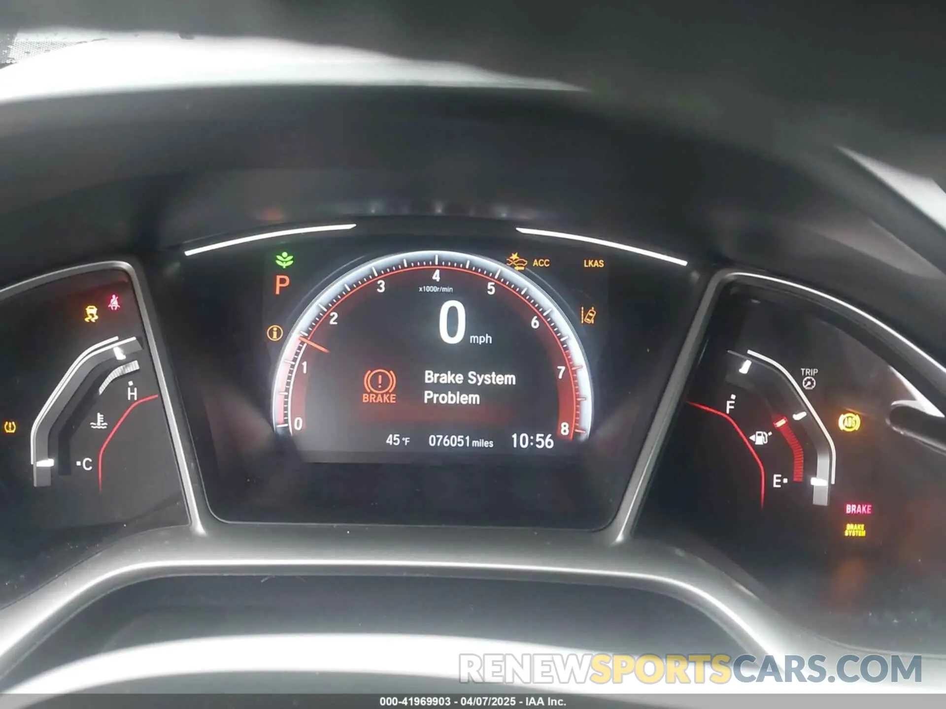 7 fotografías del automóvil dañado 2HGFC4B80KH303422 HONDA CIVIC 2019