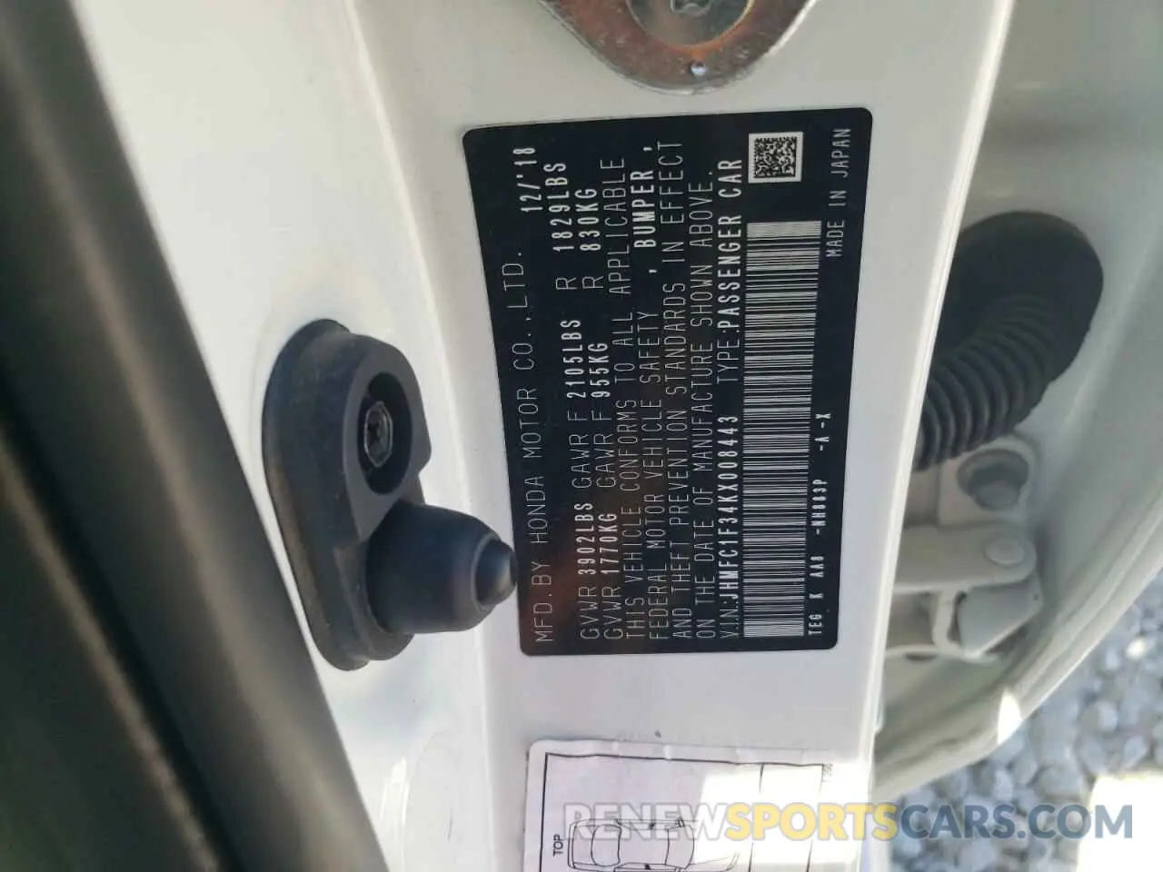 12 fotografías del automóvil dañado JHMFC1F34KX008443 HONDA CIVIC 2019