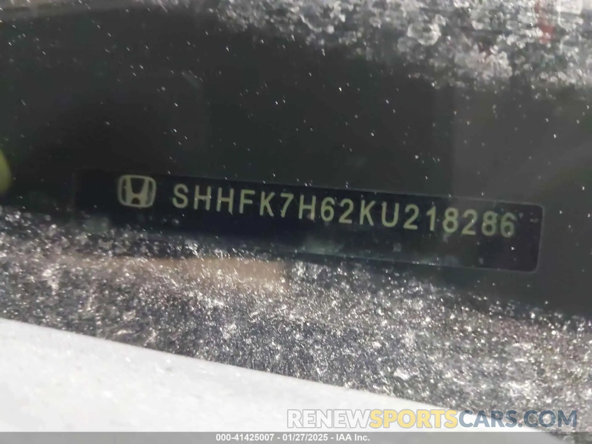 9 fotografías del automóvil dañado SHHFK7H62KU218286 HONDA CIVIC 2019