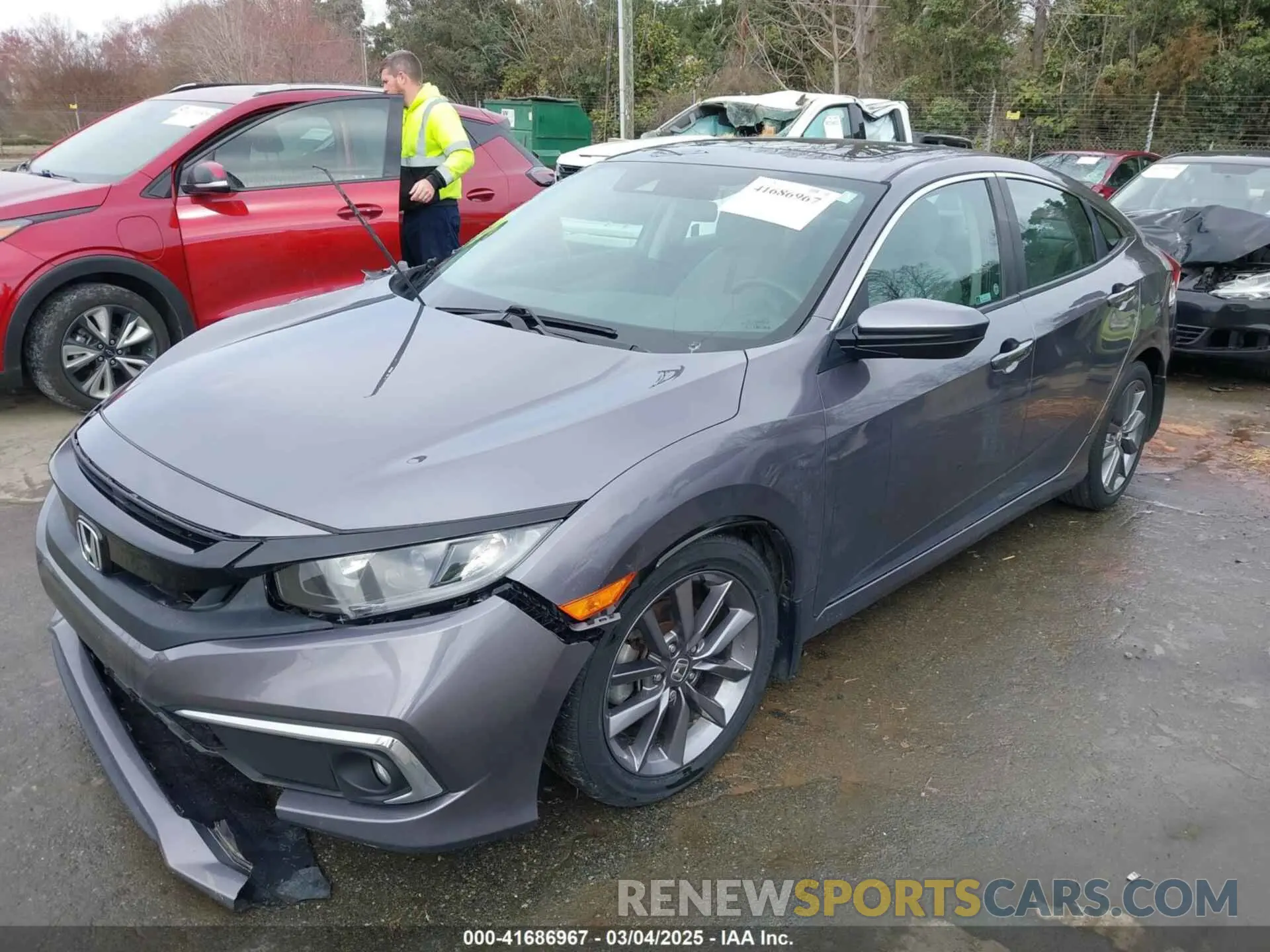2 fotografías del automóvil dañado 19XFC1F31LE022755 HONDA CIVIC 2020