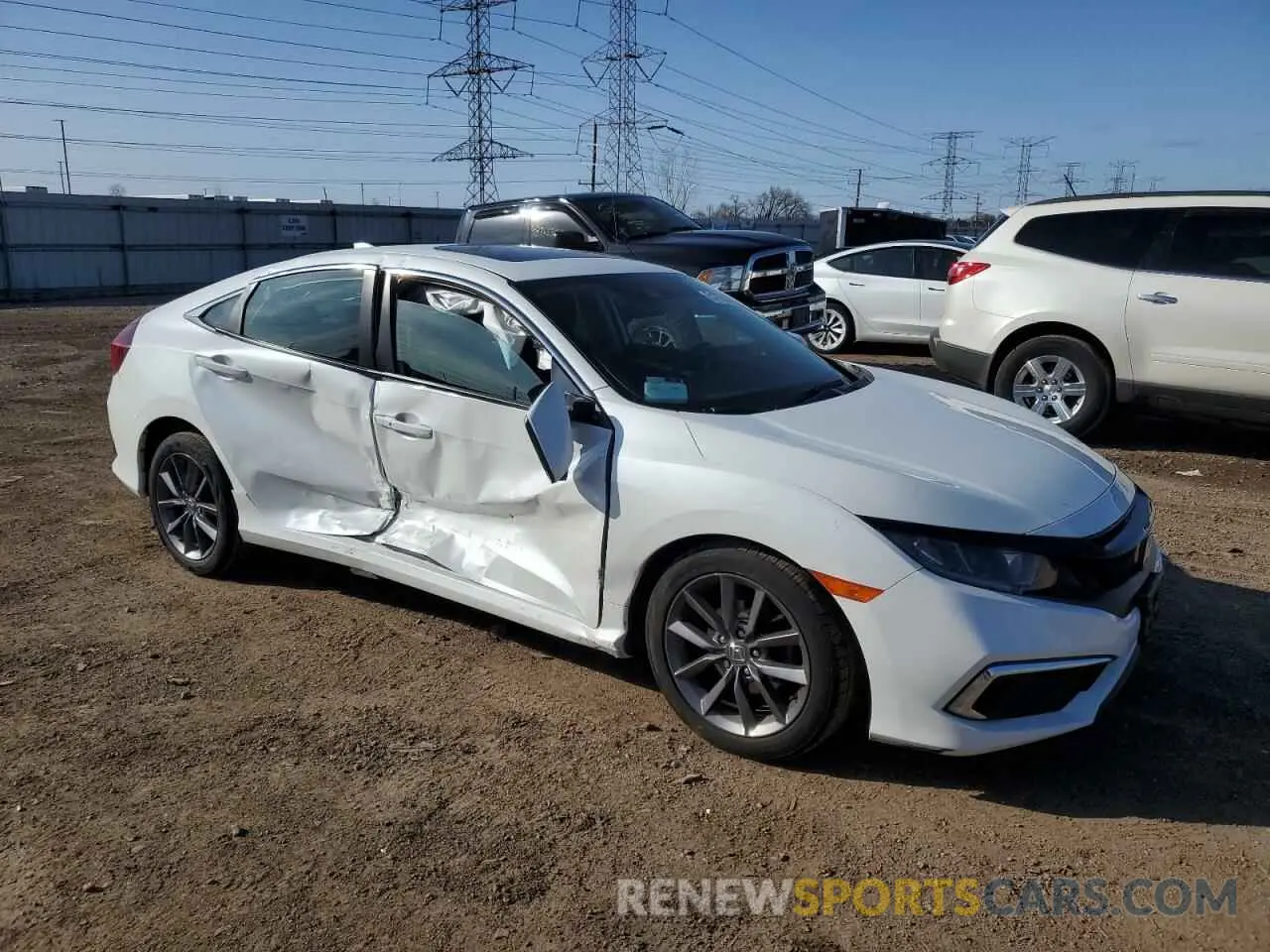 4 fotografías del automóvil dañado 19XFC1F38LE215226 HONDA CIVIC 2020