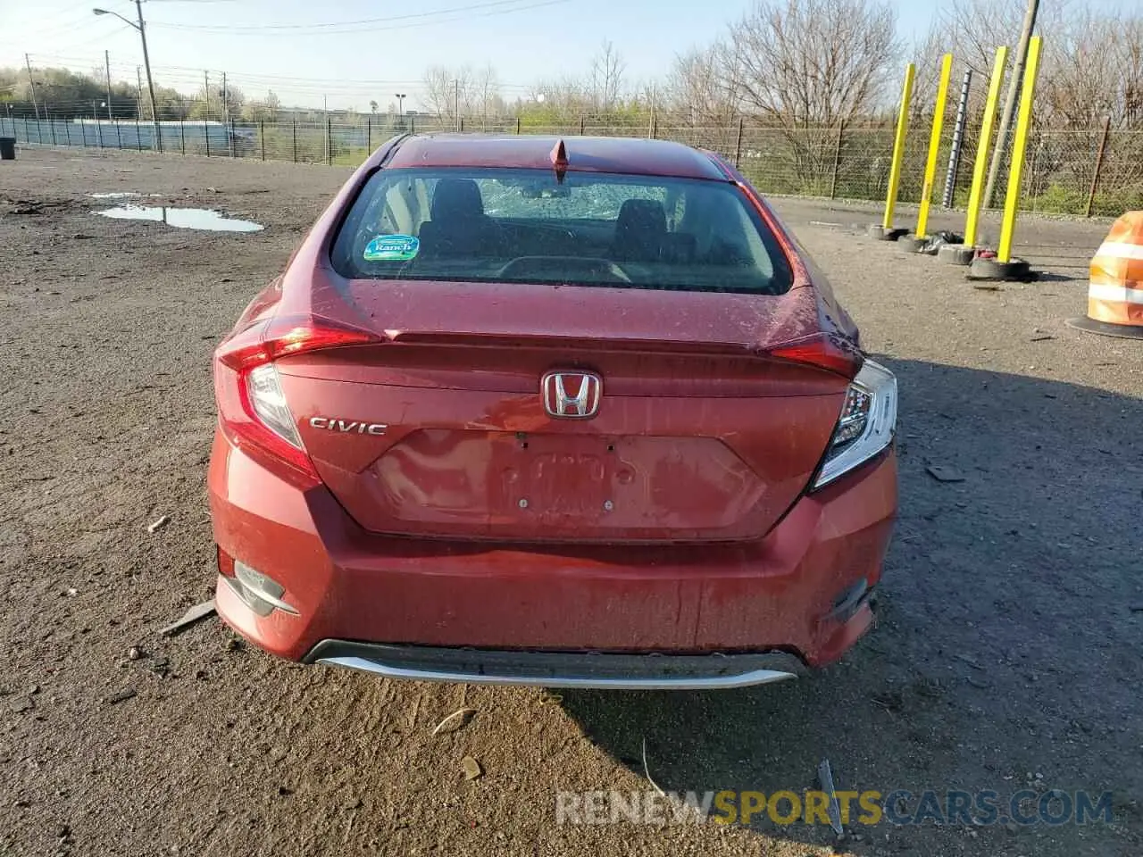 6 fotografías del automóvil dañado 19XFC1F3XLE017909 HONDA CIVIC 2020