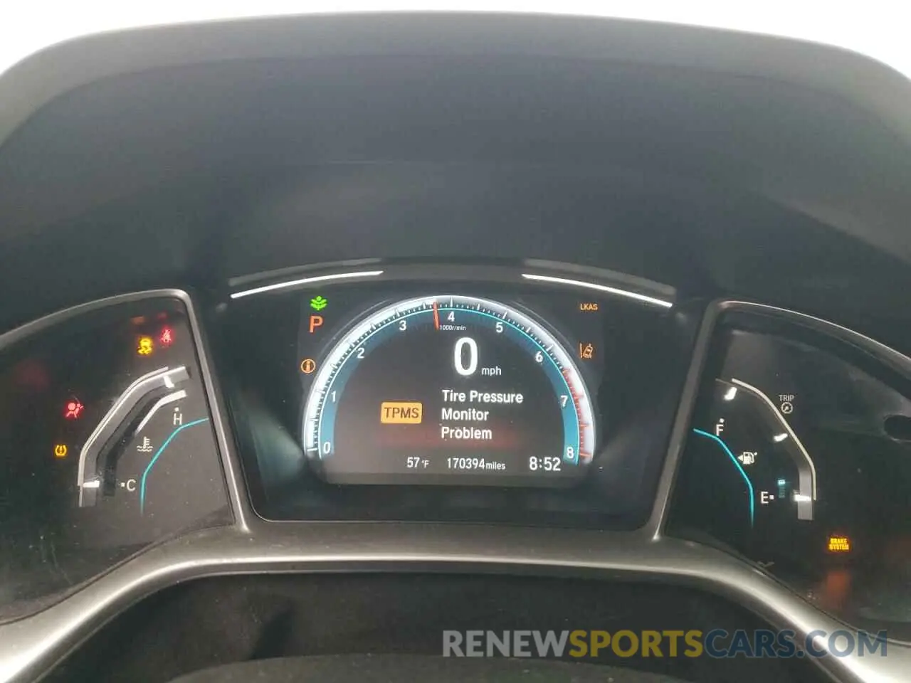 9 fotografías del automóvil dañado 19XFC1F3XLE205426 HONDA CIVIC 2020