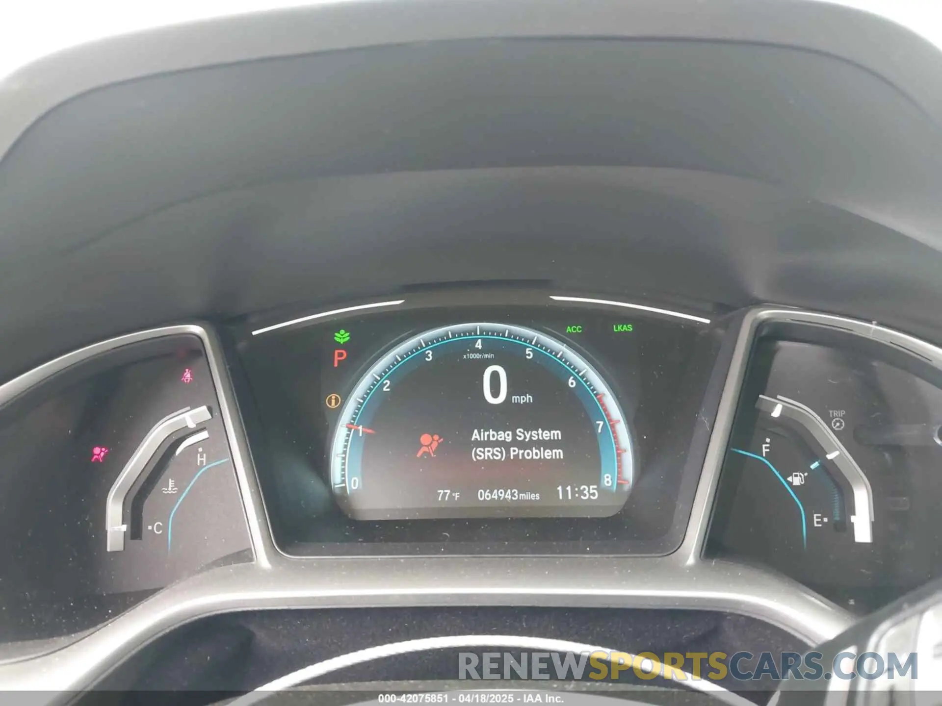 7 fotografías del automóvil dañado 19XFC1F73LE008083 HONDA CIVIC 2020