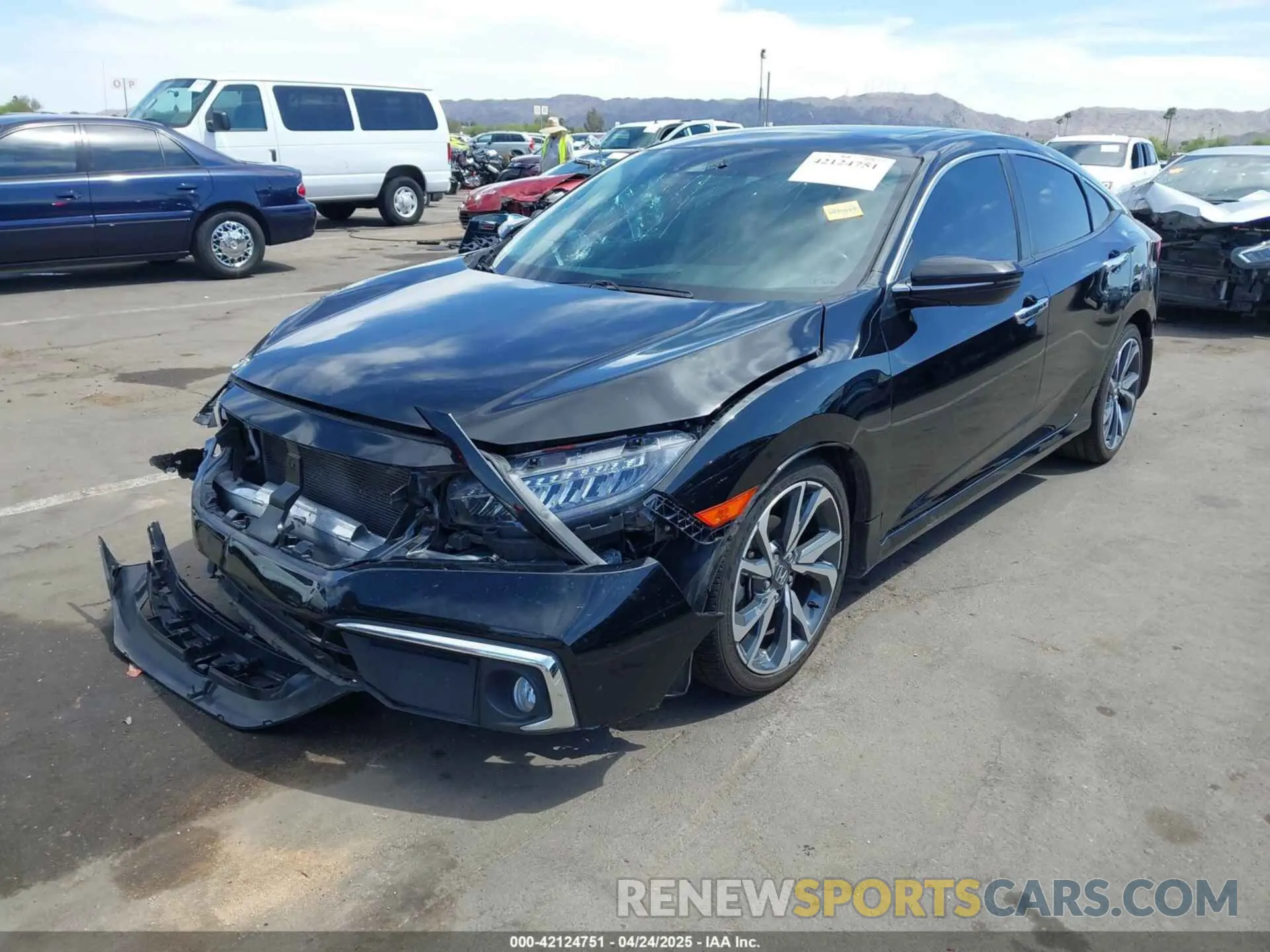 2 fotografías del automóvil dañado 19XFC1F98LE208801 HONDA CIVIC 2020