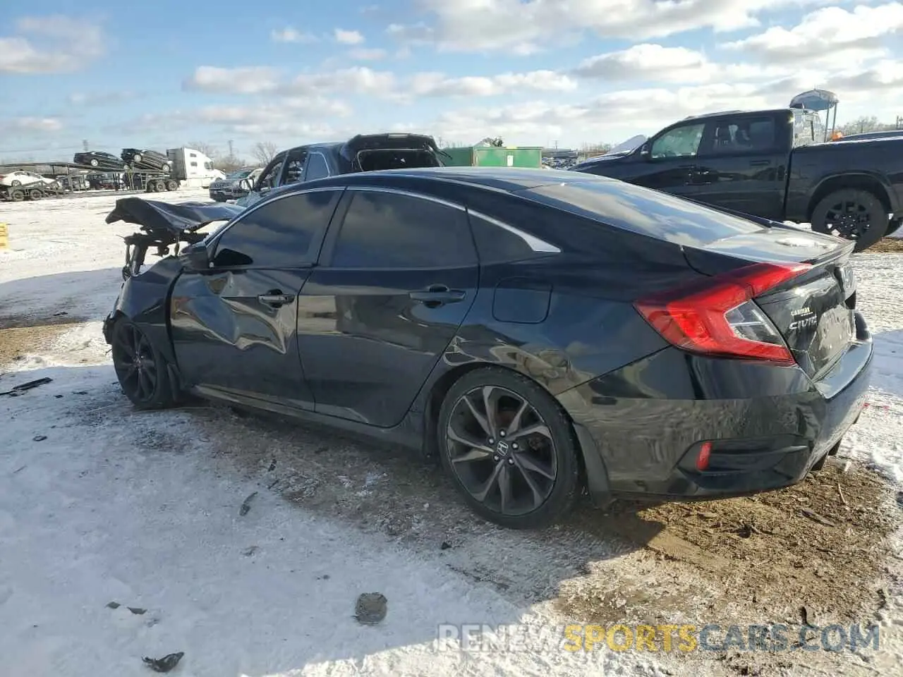 2 fotografías del automóvil dañado 19XFC2F84LE025411 HONDA CIVIC 2020