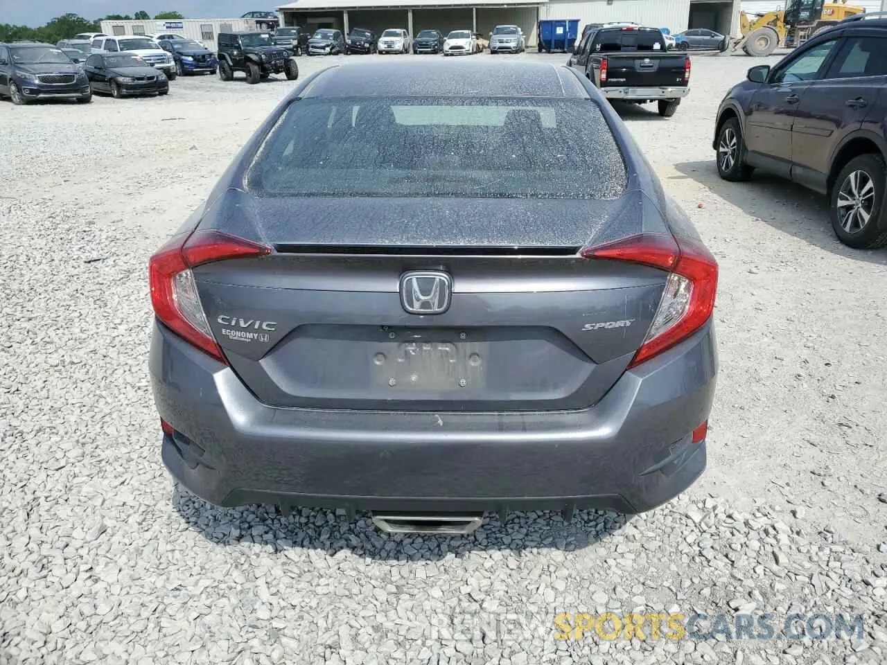 6 fotografías del automóvil dañado 19XFC2F87LE011762 HONDA CIVIC 2020