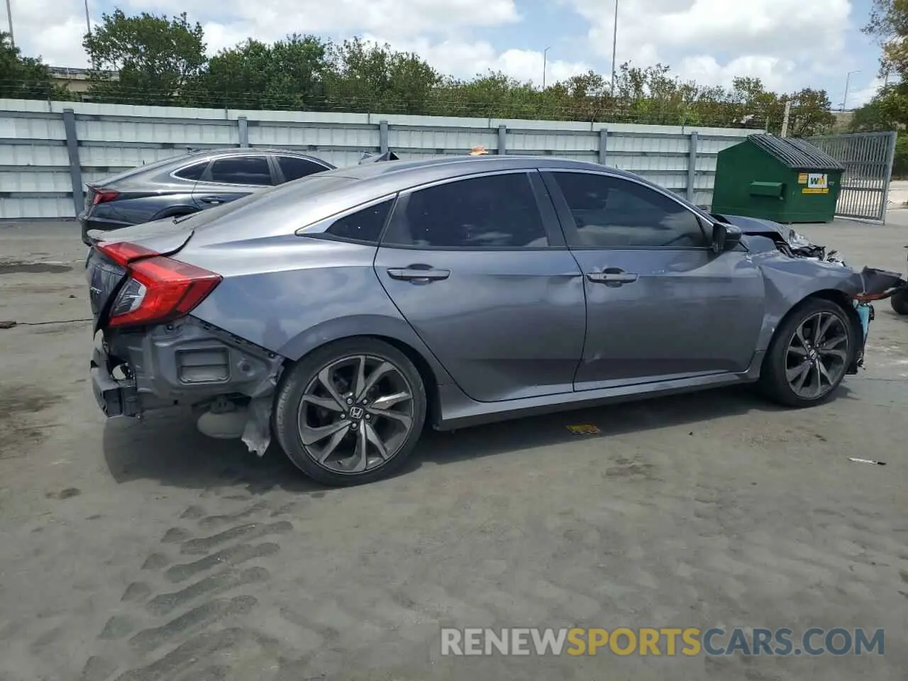 3 fotografías del automóvil dañado 2HGFC2F80LH547751 HONDA CIVIC 2020