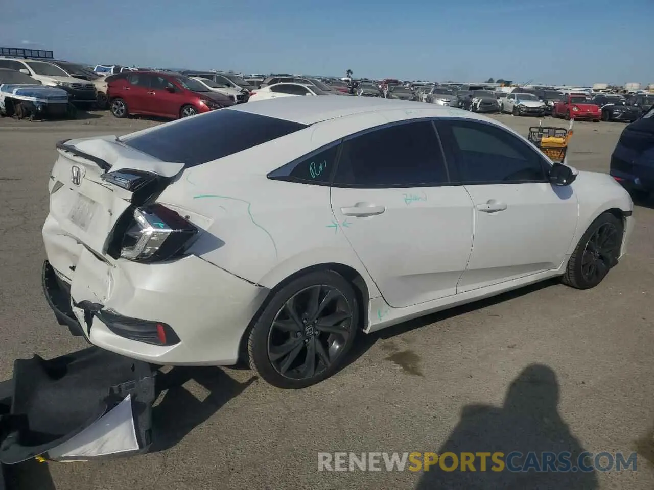 3 fotografías del automóvil dañado 2HGFC2F82LH578712 HONDA CIVIC 2020