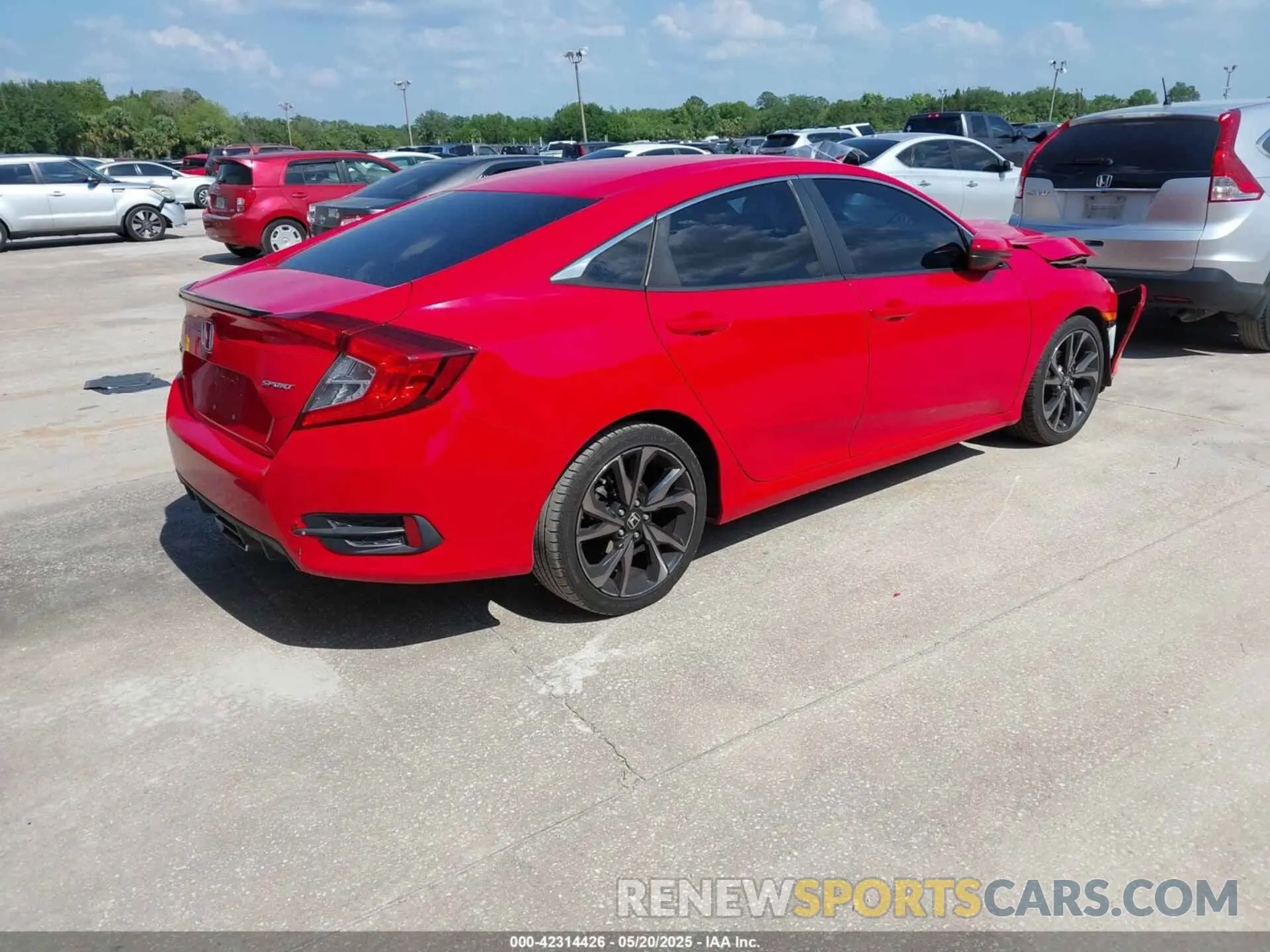 4 fotografías del automóvil dañado 2HGFC2F83LH545556 HONDA CIVIC 2020