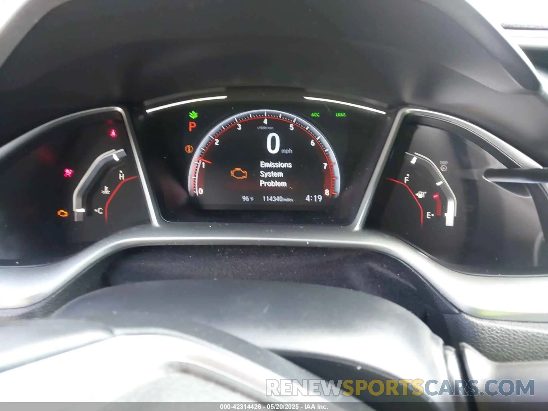 7 fotografías del automóvil dañado 2HGFC2F83LH545556 HONDA CIVIC 2020