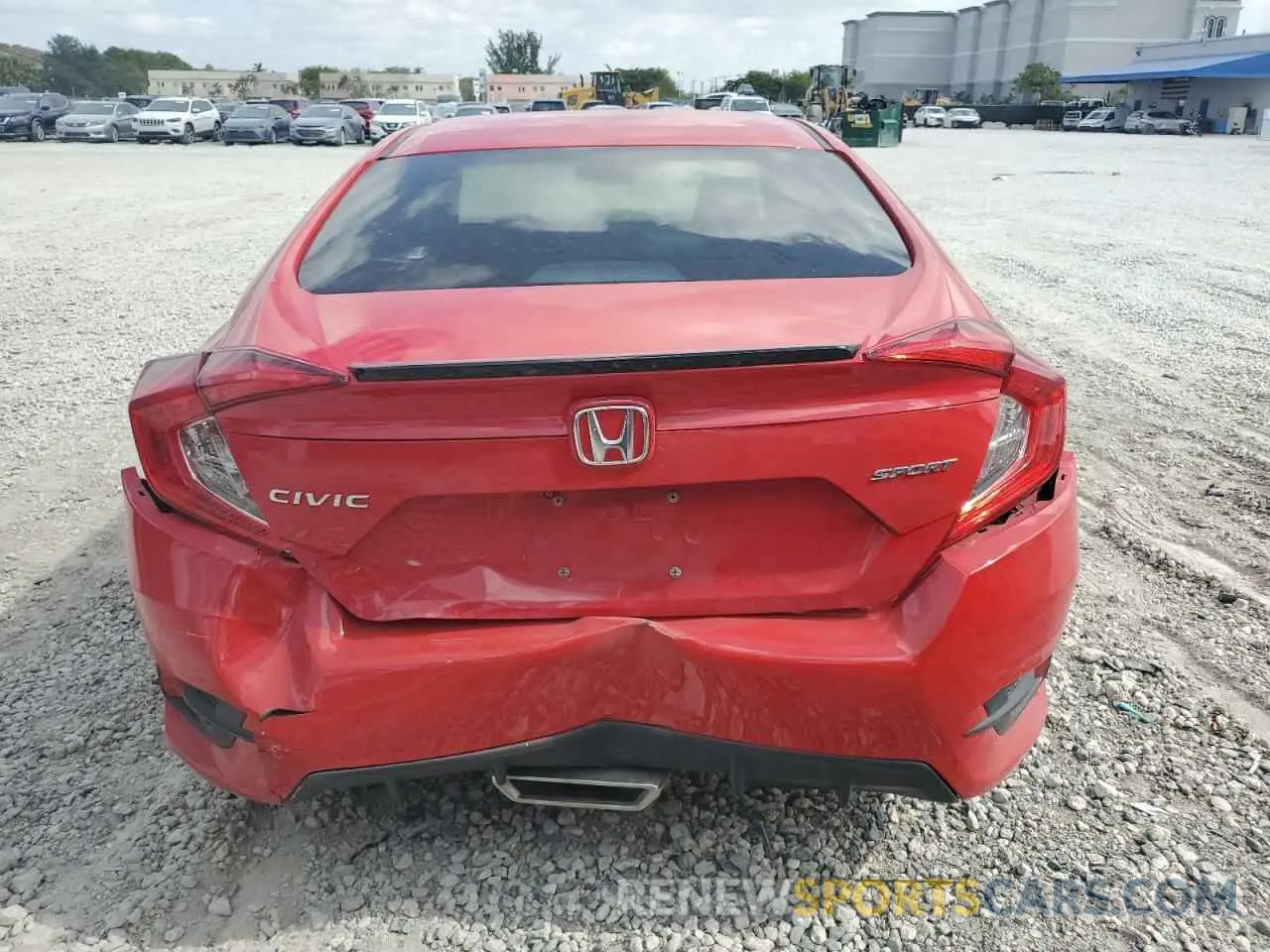 6 fotografías del automóvil dañado 2HGFC2F87LH537167 HONDA CIVIC 2020