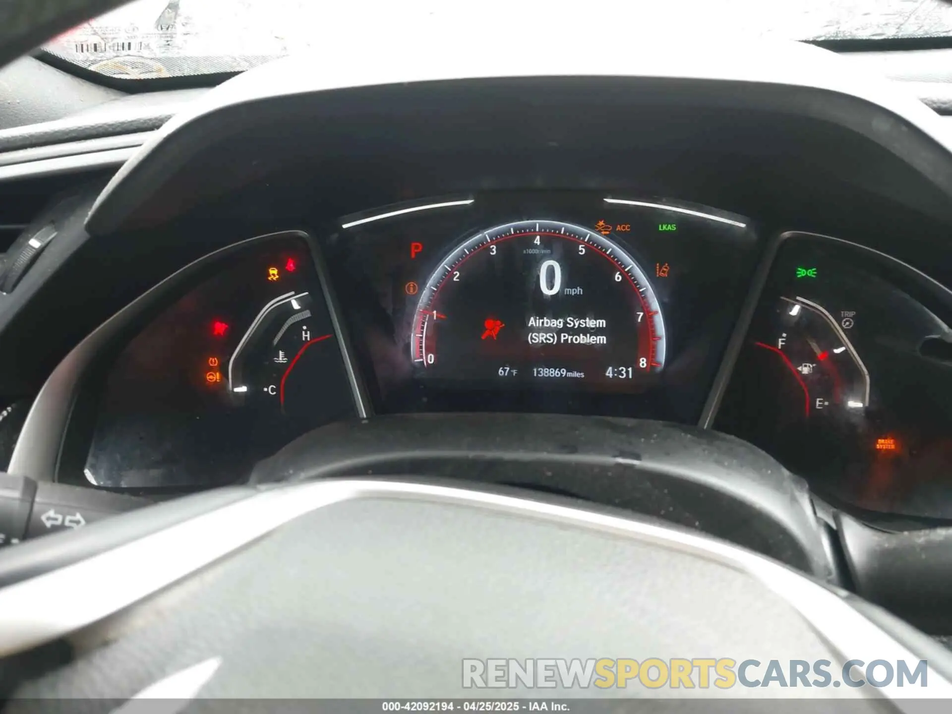 7 fotografías del automóvil dañado 2HGFC2F89LH531726 HONDA CIVIC 2020