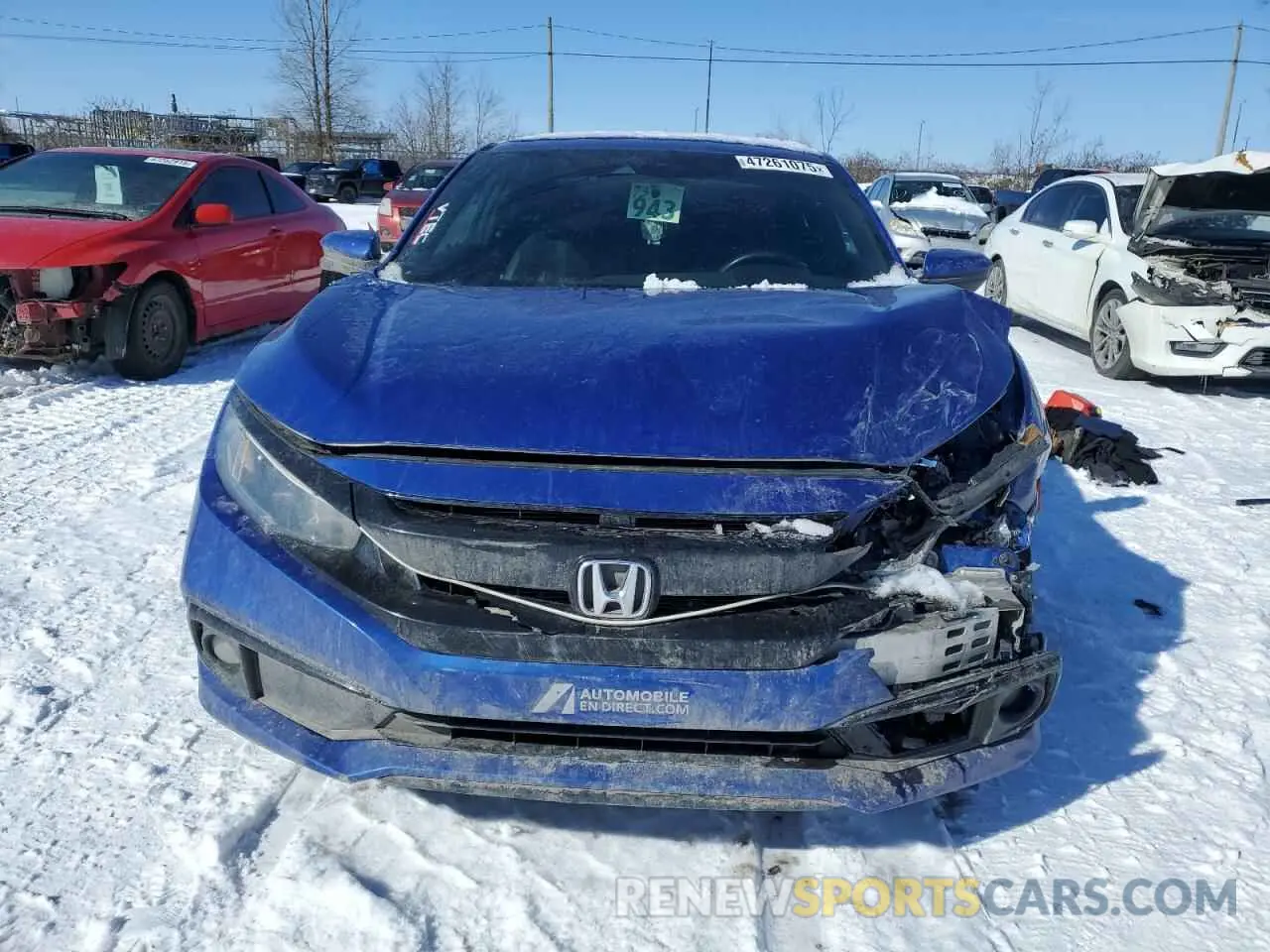 5 fotografías del automóvil dañado 2HGFC4B80LH400606 HONDA CIVIC 2020