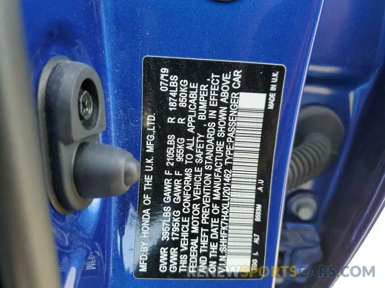 14 fotografías del automóvil dañado SHHFK7H4XLU201462 HONDA CIVIC 2020