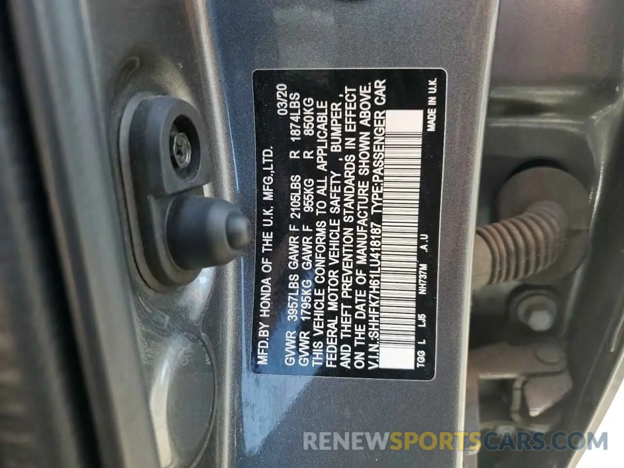 12 fotografías del automóvil dañado SHHFK7H61LU418187 HONDA CIVIC 2020