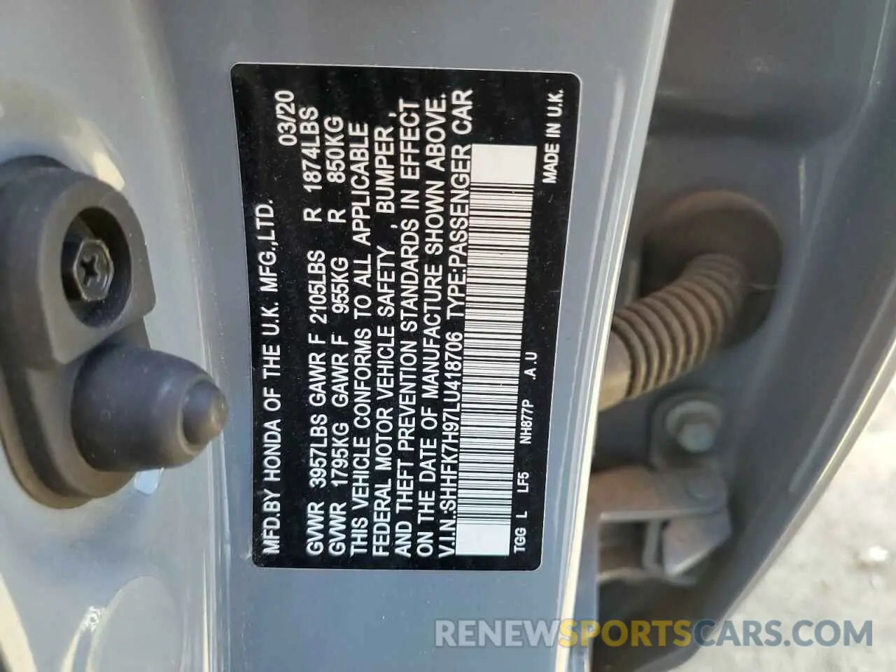 13 fotografías del automóvil dañado SHHFK7H97LU418706 HONDA CIVIC 2020