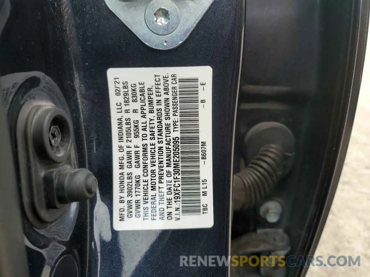 12 fotografías del automóvil dañado 19XFC1F30ME205095 HONDA CIVIC 2021