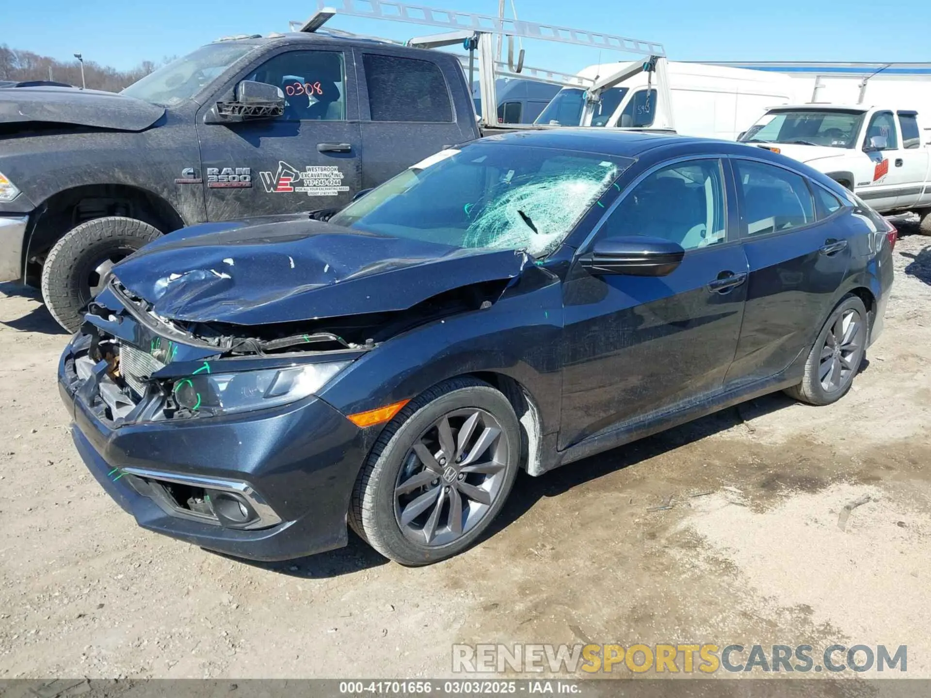 2 fotografías del automóvil dañado 19XFC1F32ME208421 HONDA CIVIC 2021