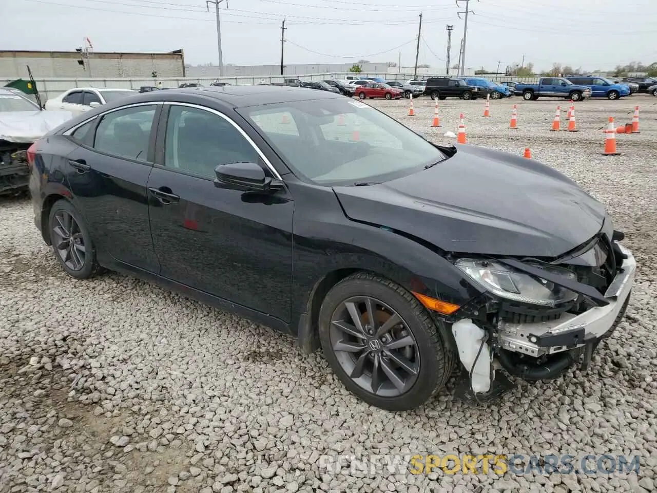 4 fotografías del automóvil dañado 19XFC1F36ME009498 HONDA CIVIC 2021