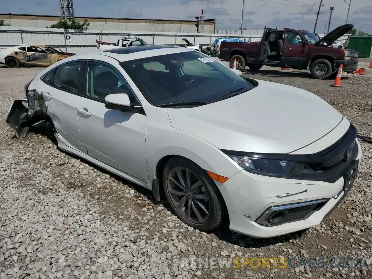 4 fotografías del automóvil dañado 19XFC1F39ME012010 HONDA CIVIC 2021