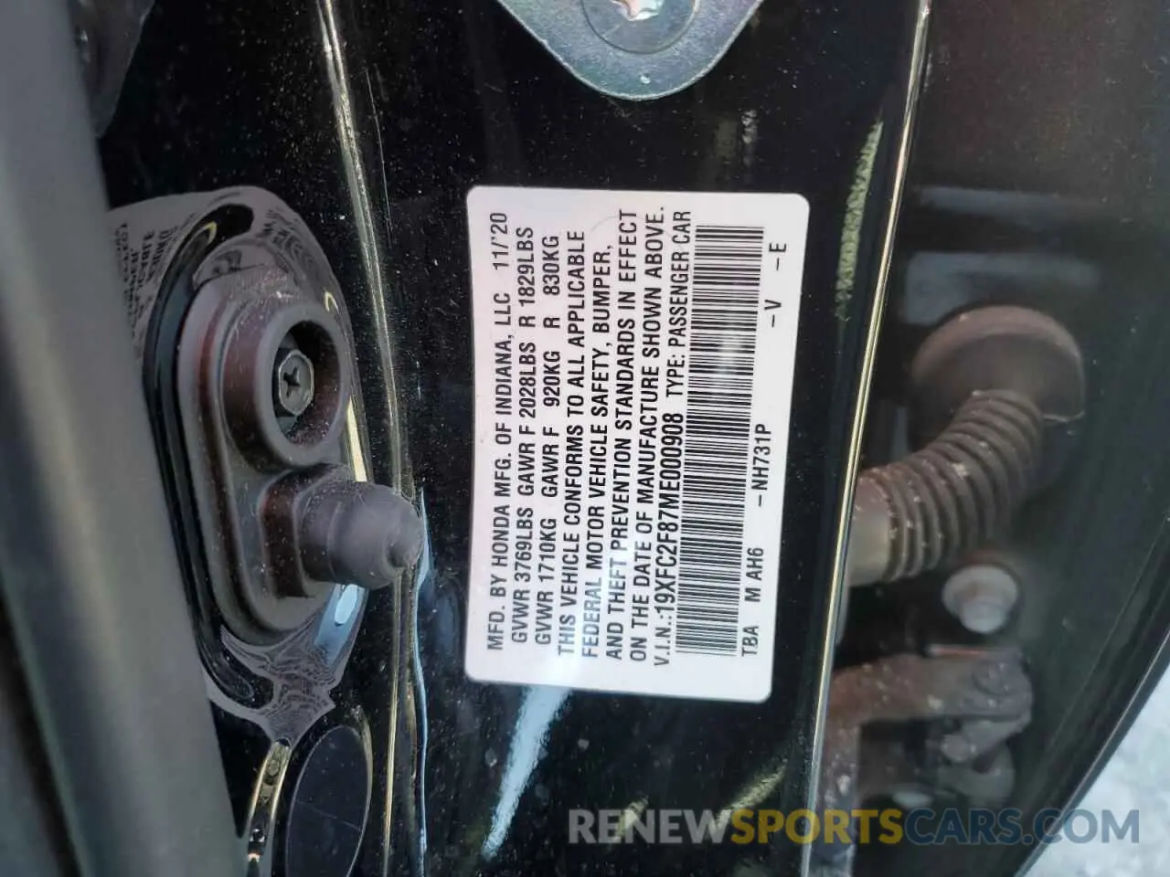 13 fotografías del automóvil dañado 19XFC2F87ME000908 HONDA CIVIC 2021