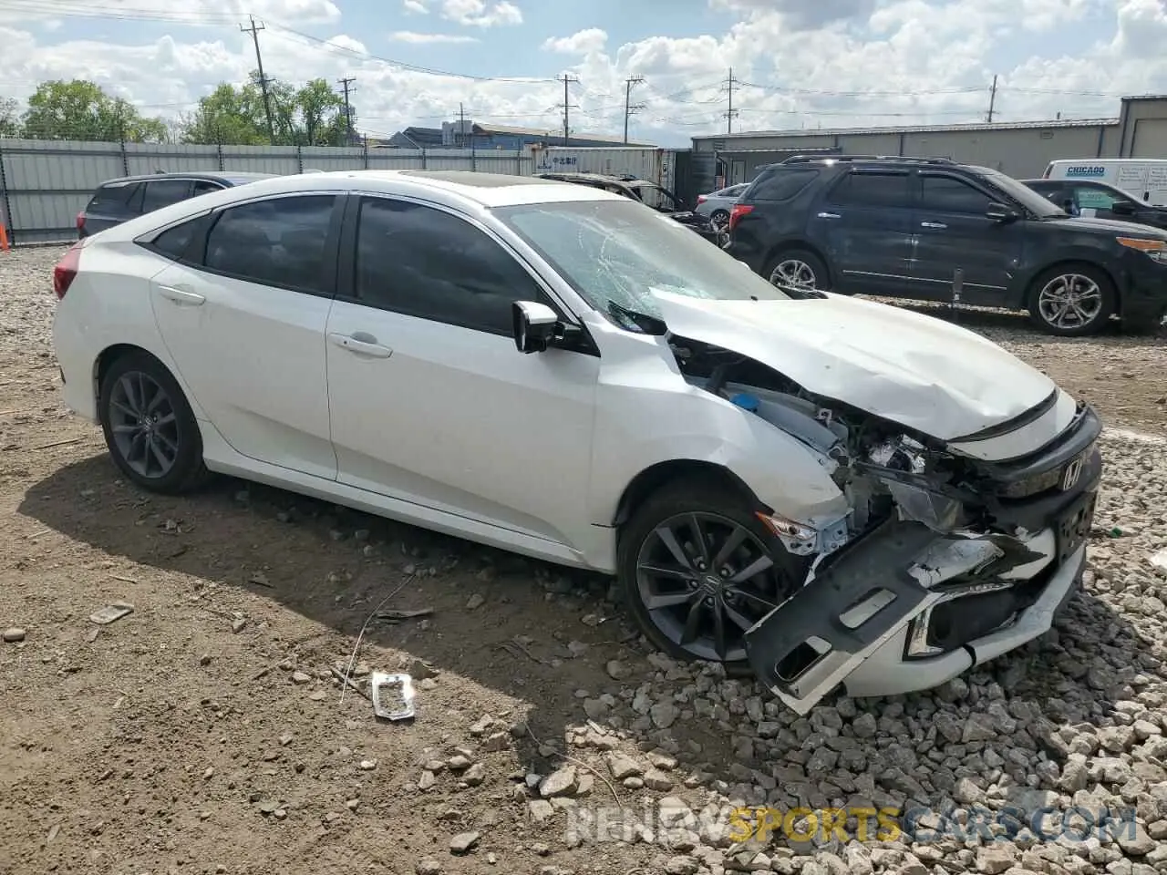 4 fotografías del automóvil dañado 2HGFC1F71MH701824 HONDA CIVIC 2021