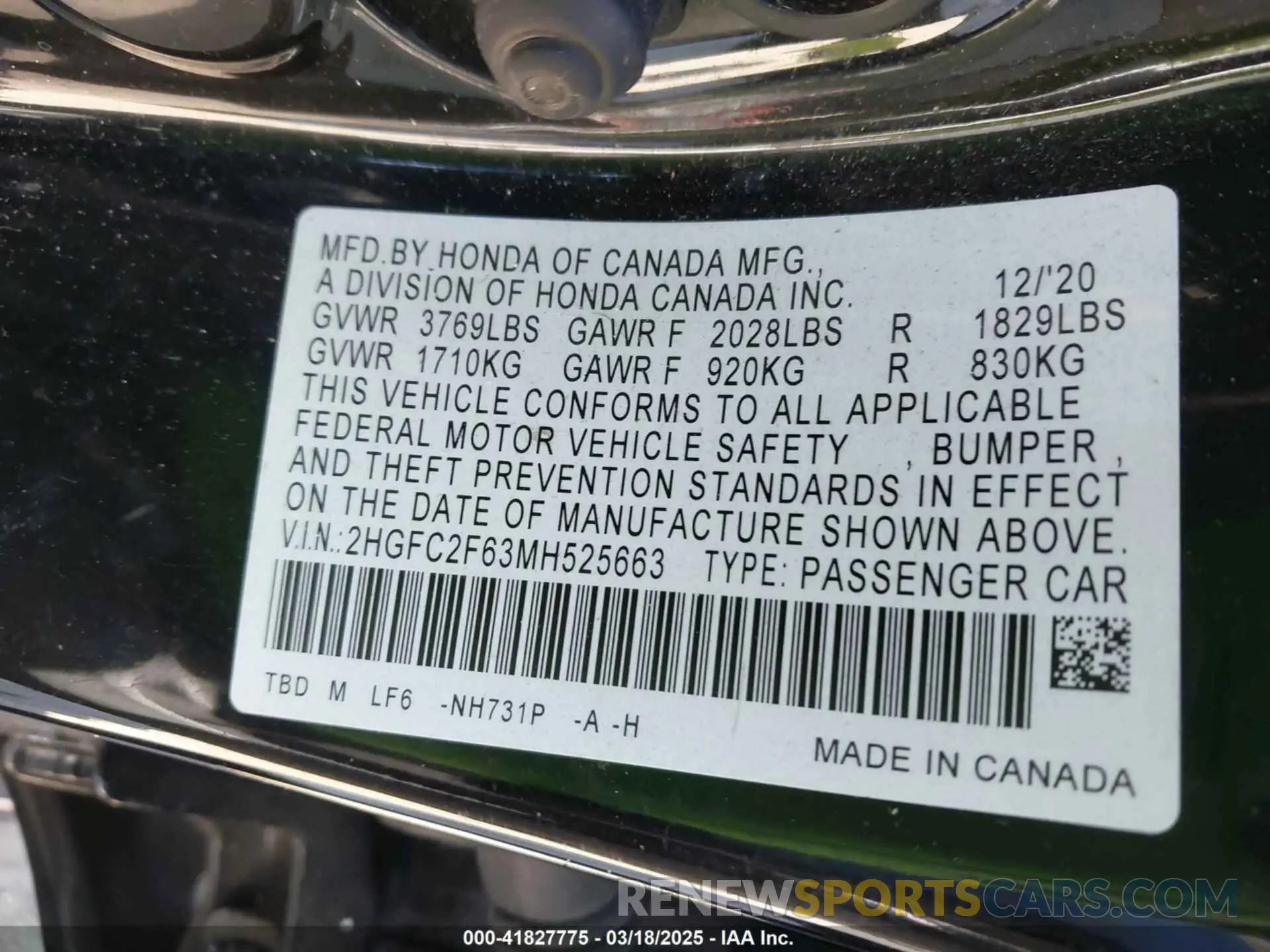 9 fotografías del automóvil dañado 2HGFC2F63MH525663 HONDA CIVIC 2021
