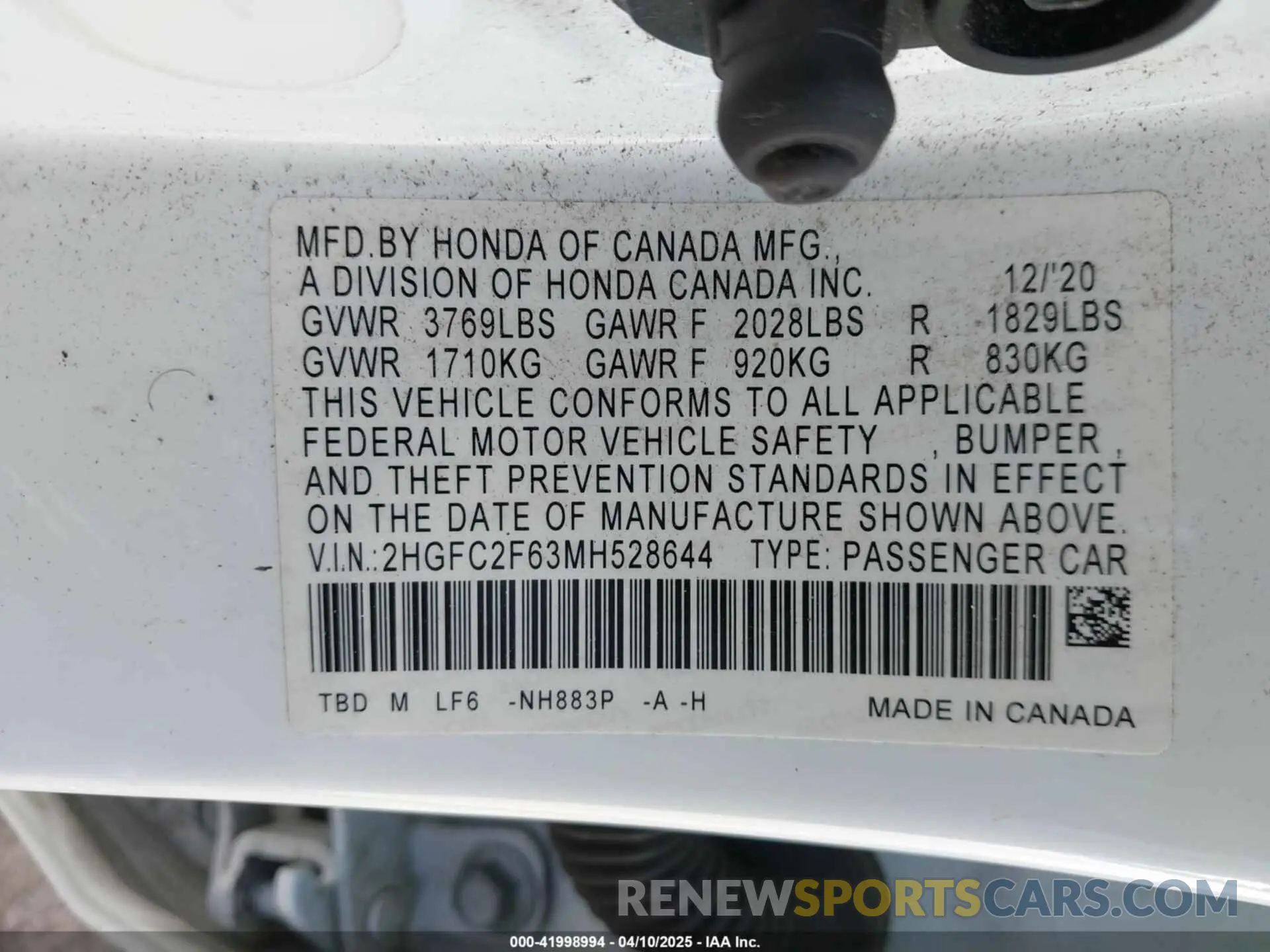 9 fotografías del automóvil dañado 2HGFC2F63MH528644 HONDA CIVIC 2021