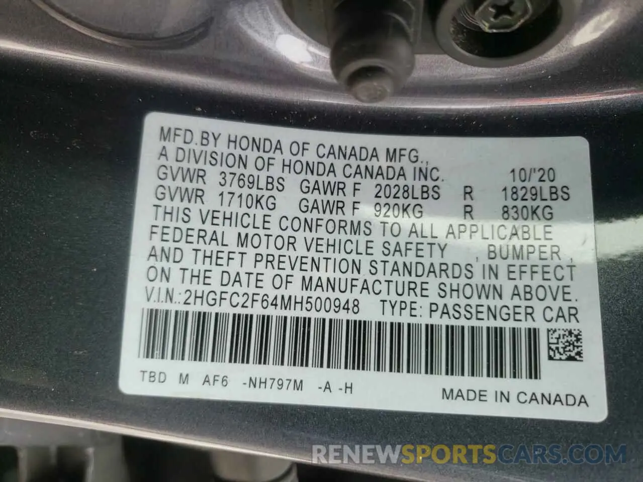 15 fotografías del automóvil dañado 2HGFC2F64MH500948 HONDA CIVIC 2021