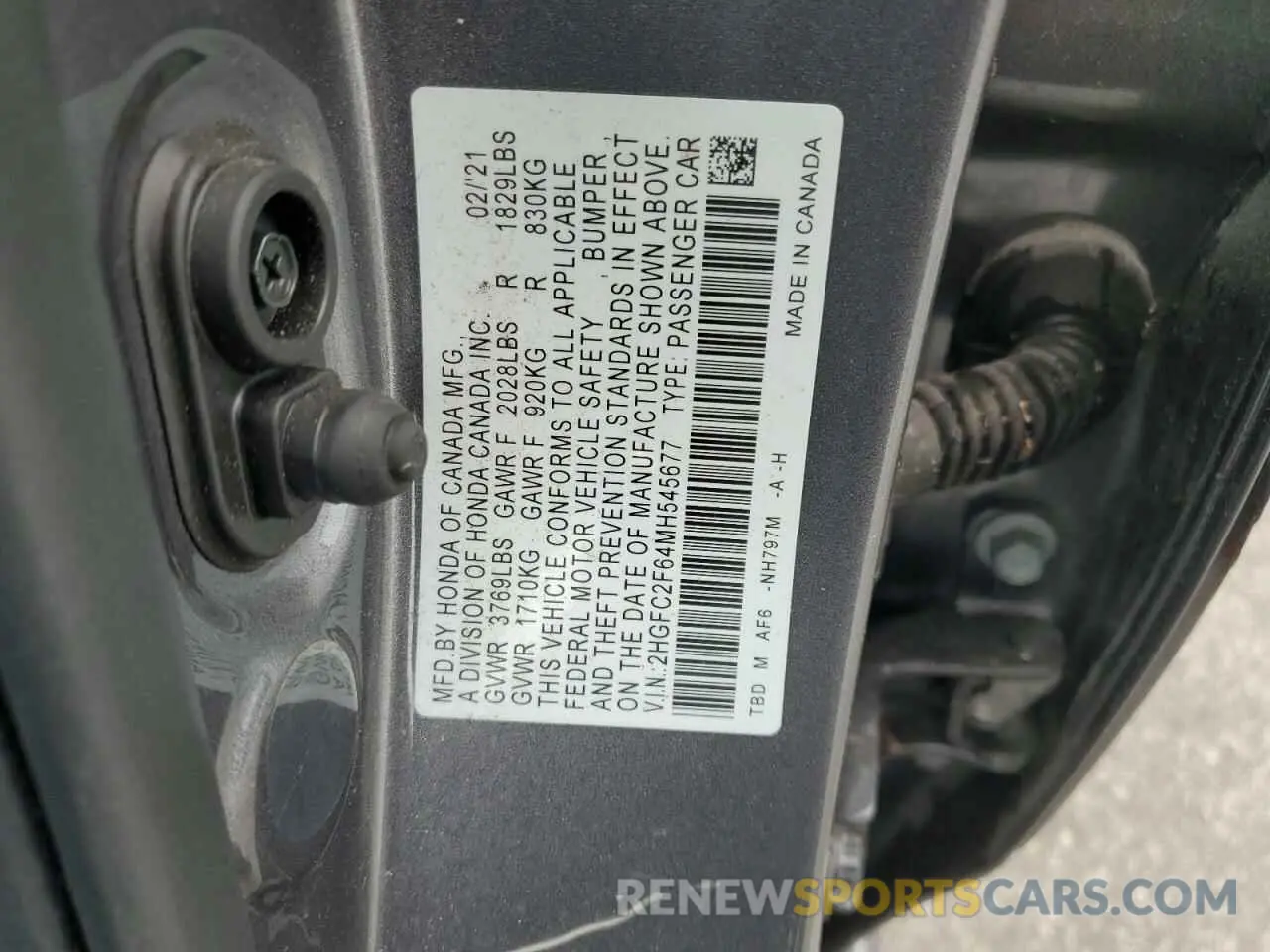 12 fotografías del automóvil dañado 2HGFC2F64MH545677 HONDA CIVIC 2021