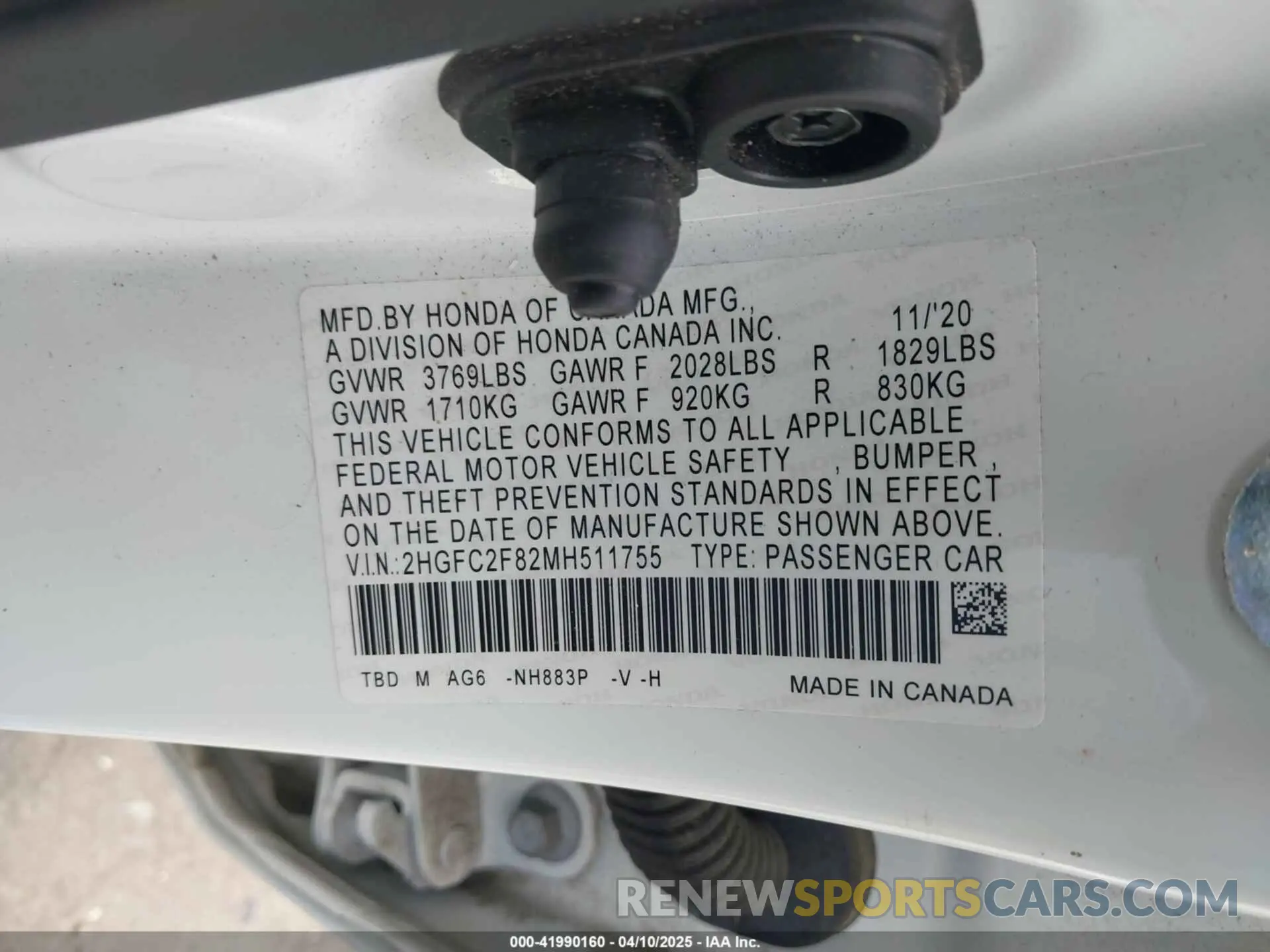 9 fotografías del automóvil dañado 2HGFC2F82MH511755 HONDA CIVIC 2021