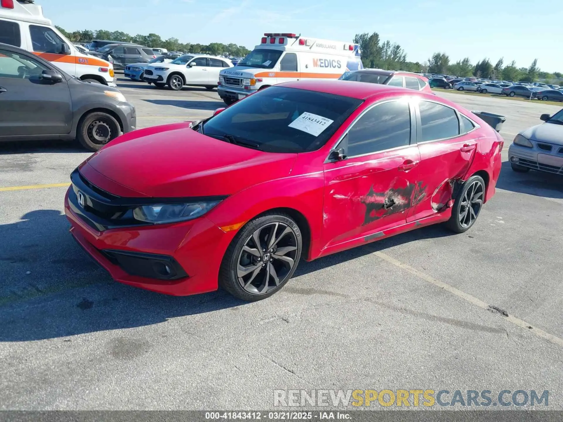 2 fotografías del automóvil dañado 2HGFC2F83MH528354 HONDA CIVIC 2021