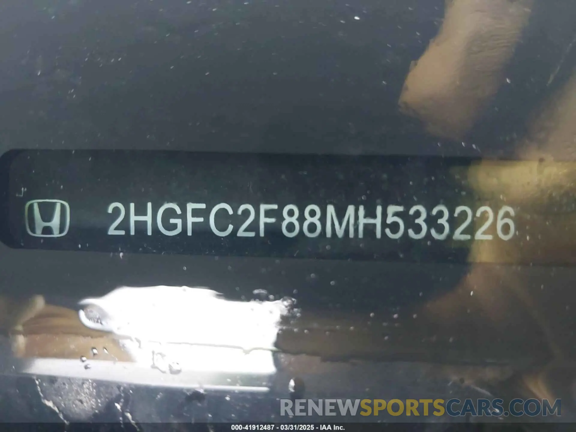 9 fotografías del automóvil dañado 2HGFC2F88MH533226 HONDA CIVIC 2021