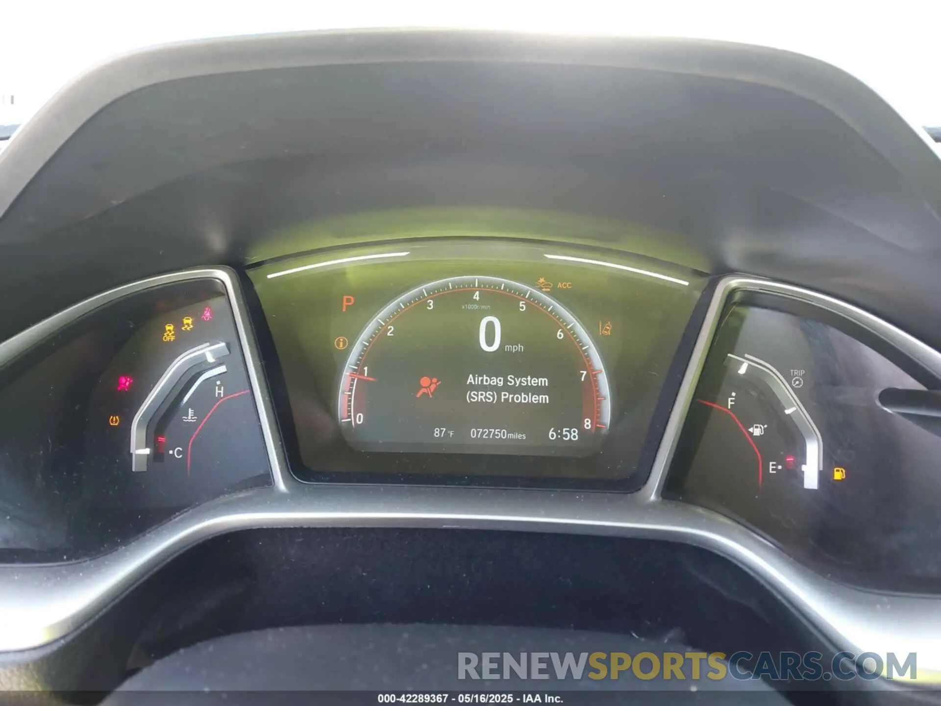 7 fotografías del automóvil dañado 2HGFC2F89MH543926 HONDA CIVIC 2021